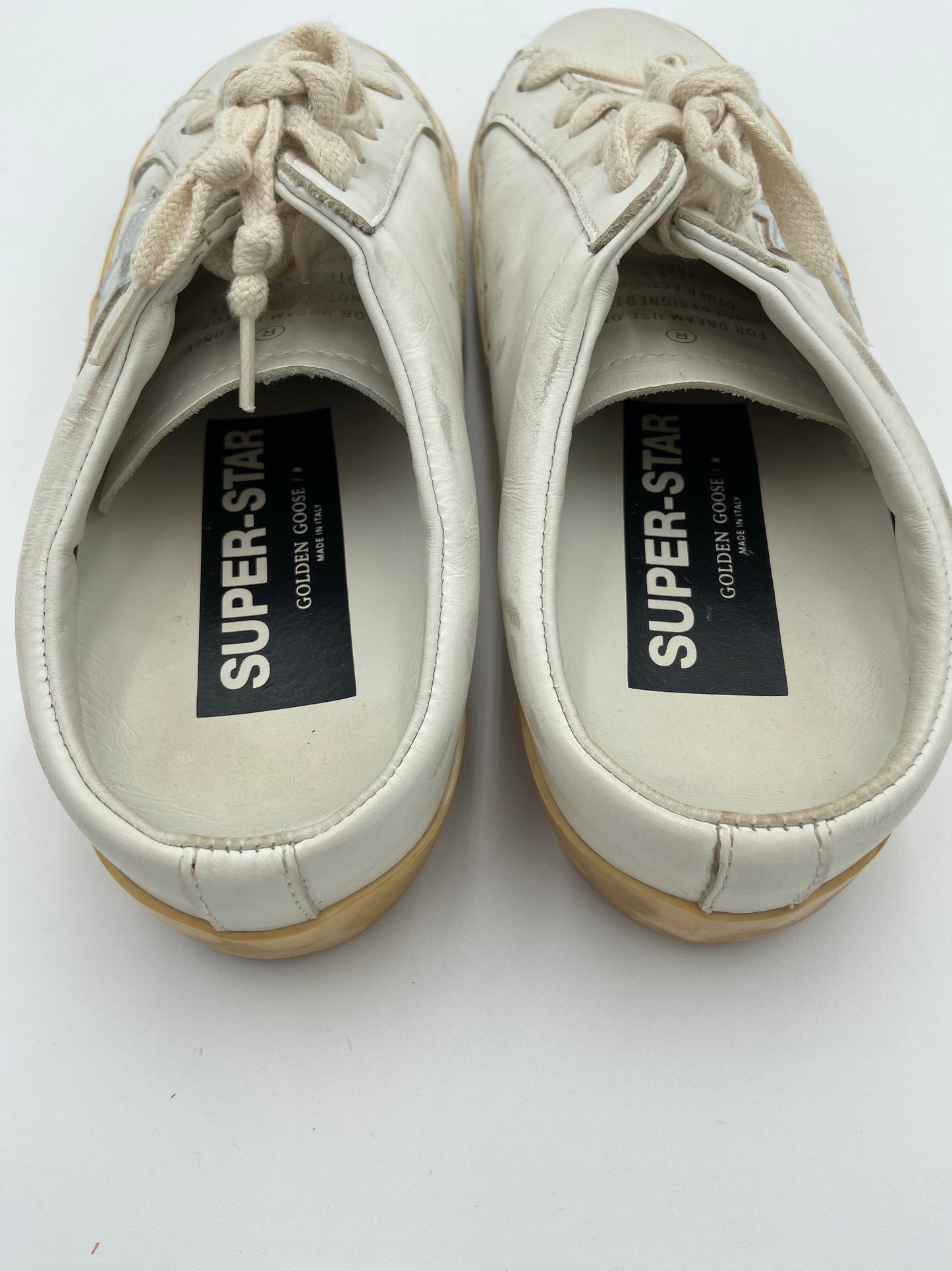 Golden Goose Superstar Sabot distressed leather slip-on sneakers size 36