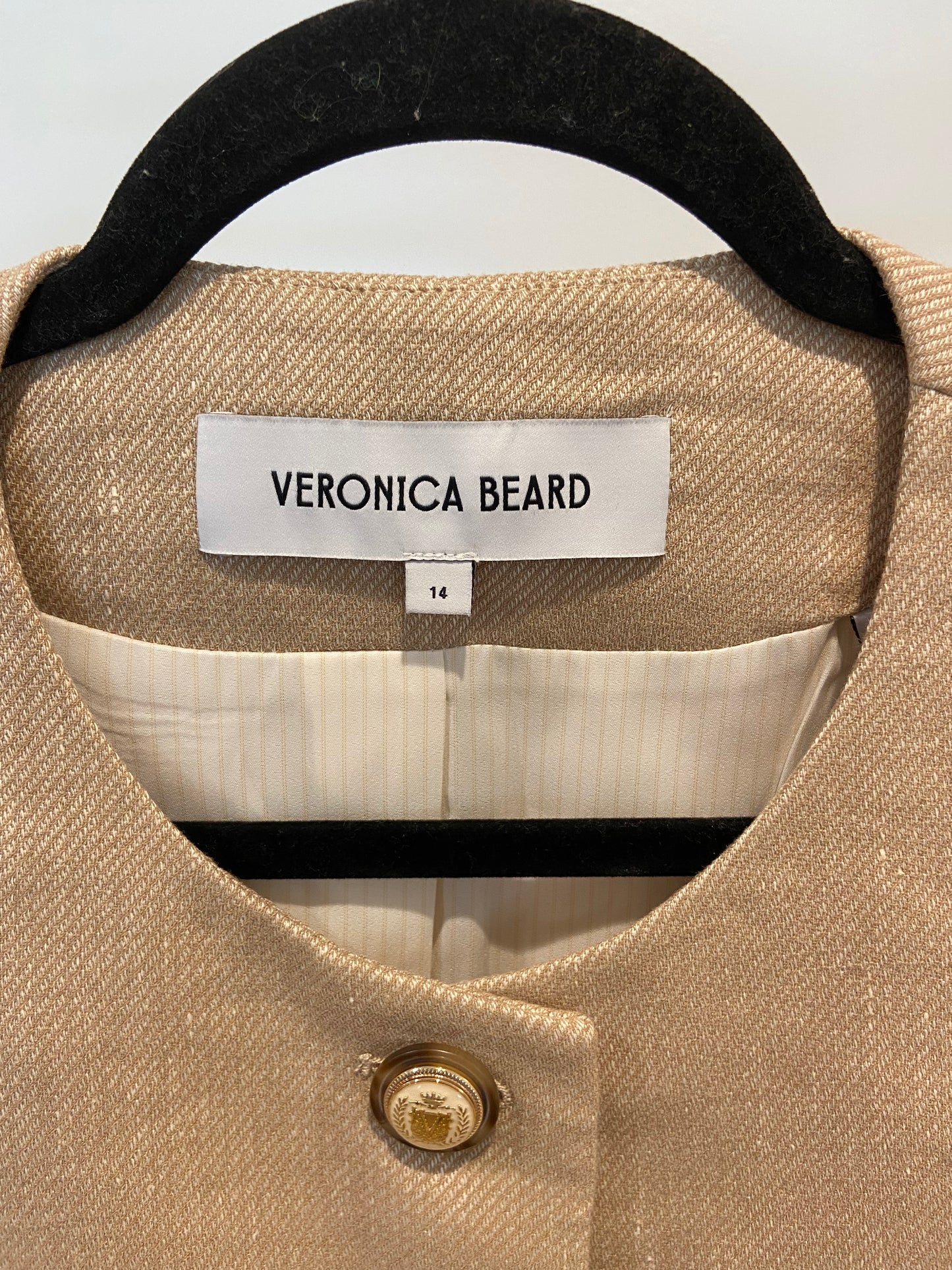 Veronica Beard Tamara Vest in Sandalwood size 12