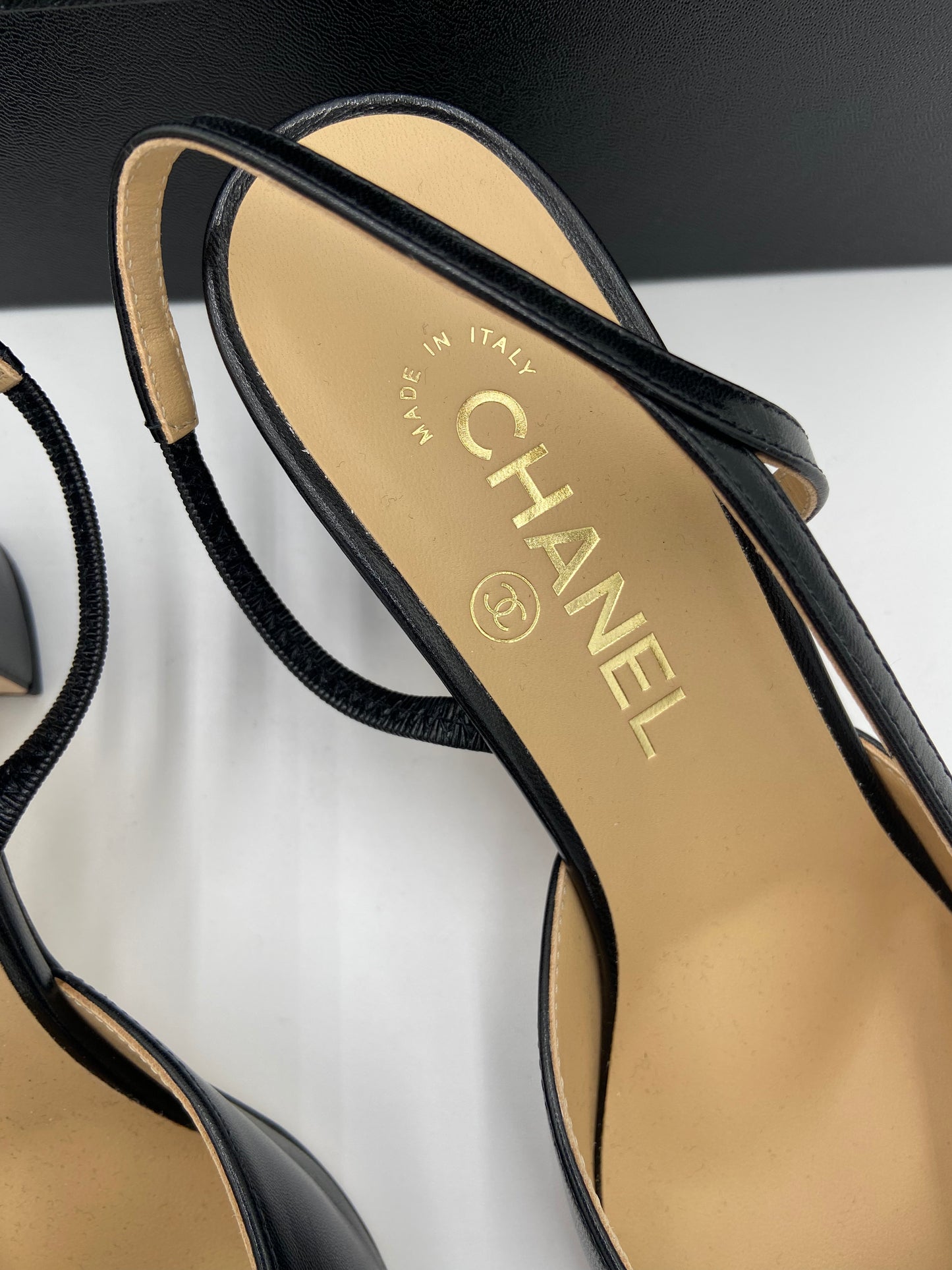 Chanel Slingback Cap Toe Shoes size 38