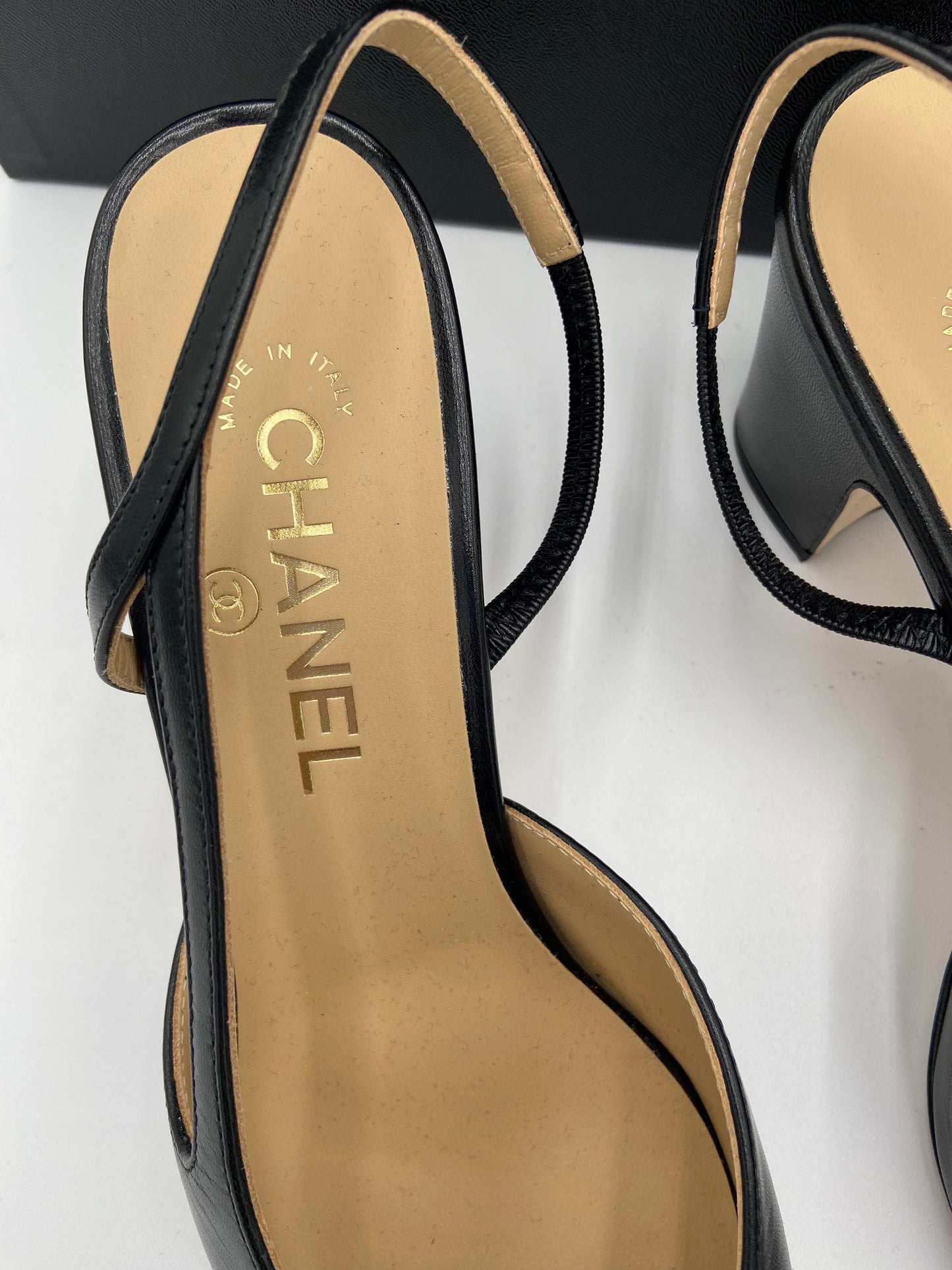 Chanel Slingback Cap Toe Shoes size 38