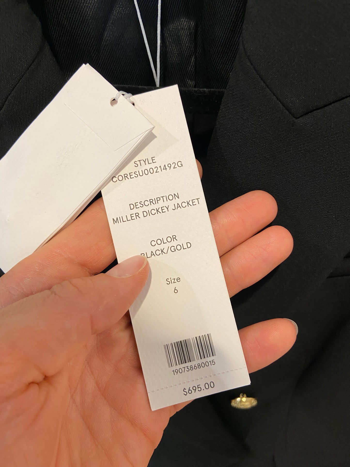 Veronica Beard Miller Dickey Blazer Jacket Black size 6