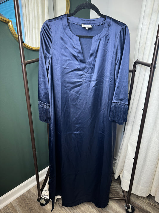 Tuckernuck Satin Navy Blue Fringe Jamie size XS