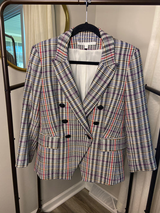 Veronica Beard Empire dickey Houndstooth Blazer Jacket size 10