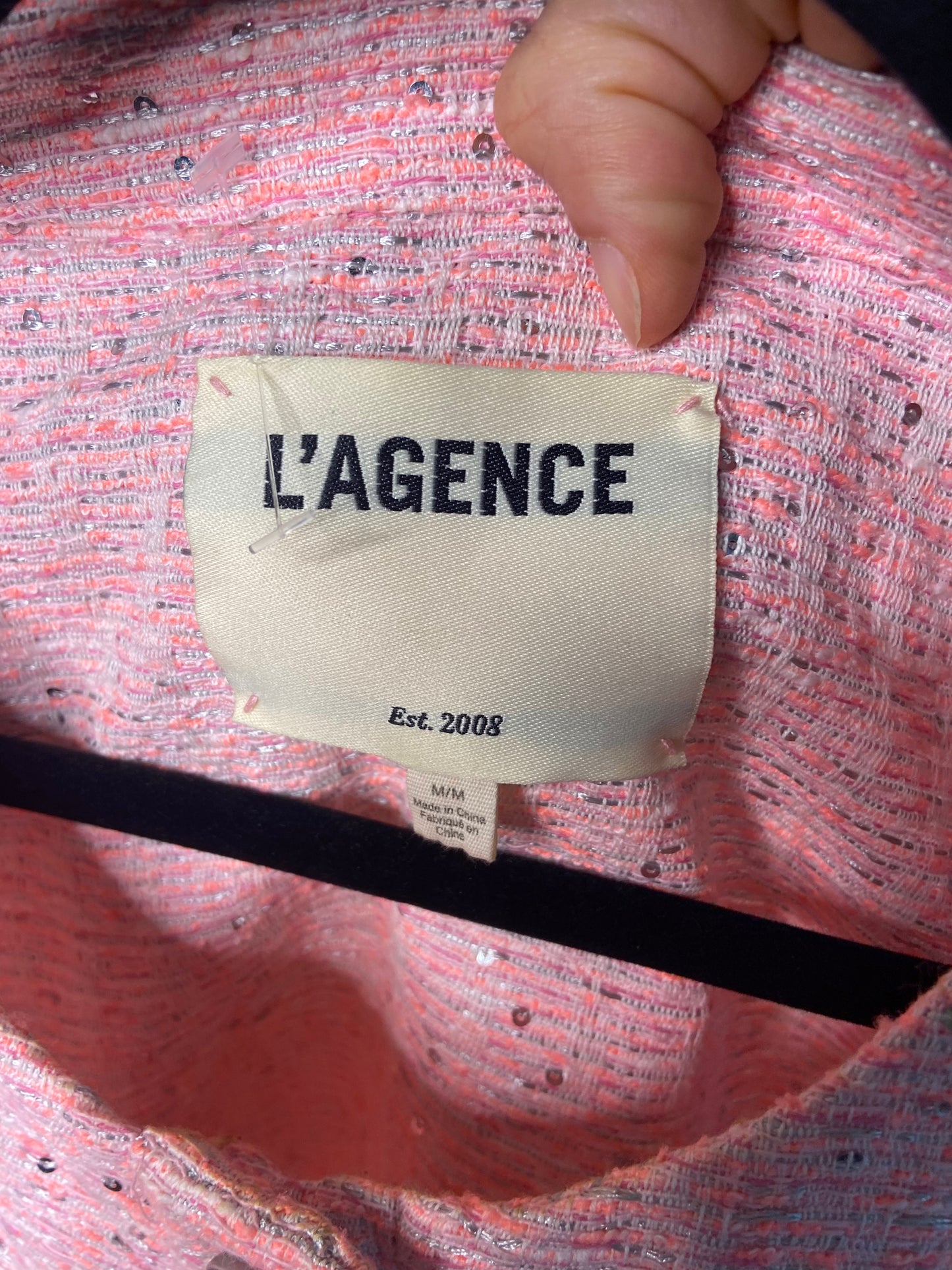 L'Agence Uma Speckled Knit Flap-Pocket Vest size M