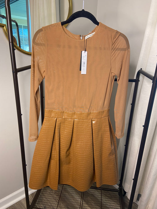 Alice and Olivia Chara Faux Leather Mini Dress size 6