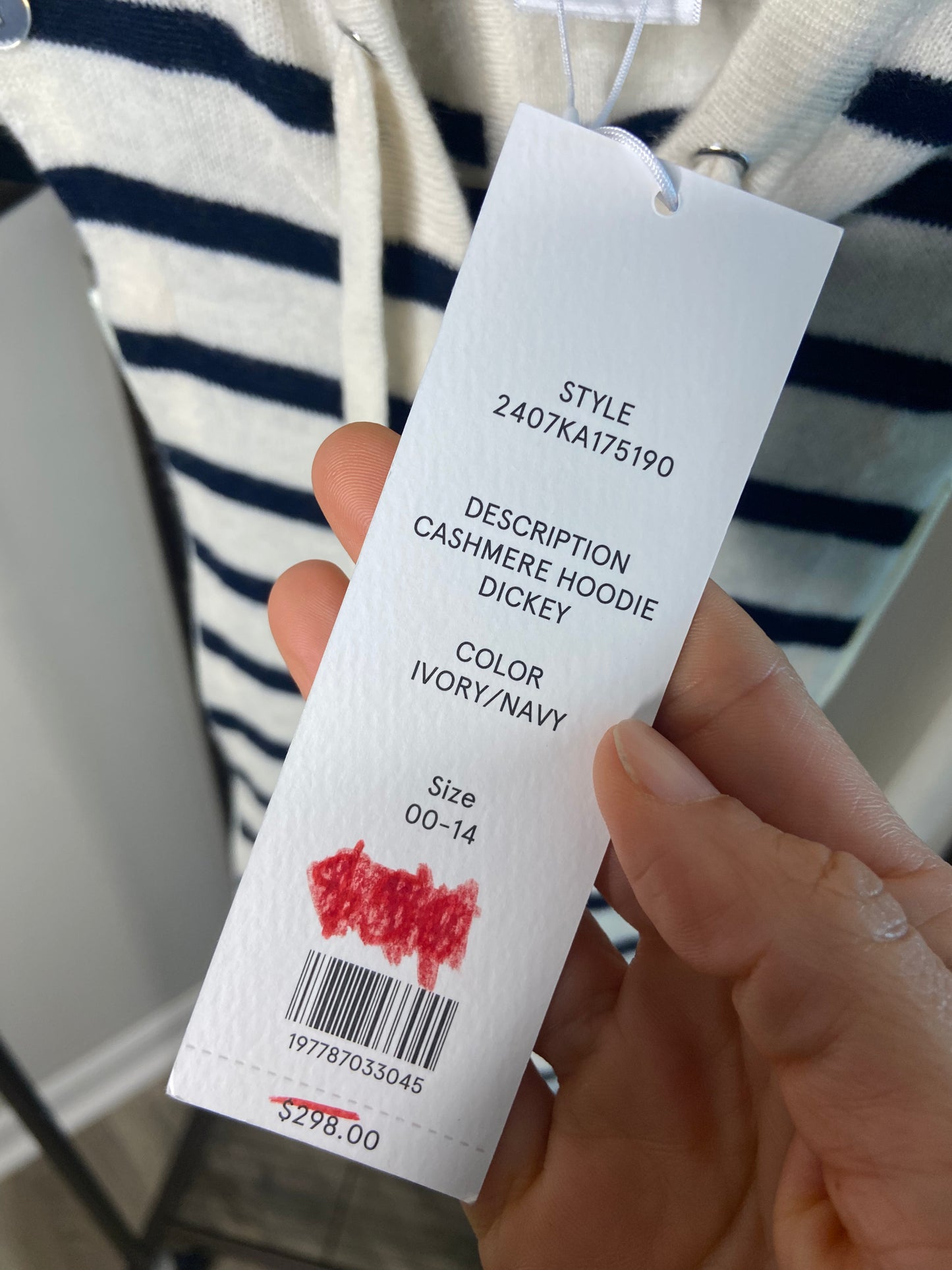Veronica Beard Cashmere Striped Dickey size 00-14