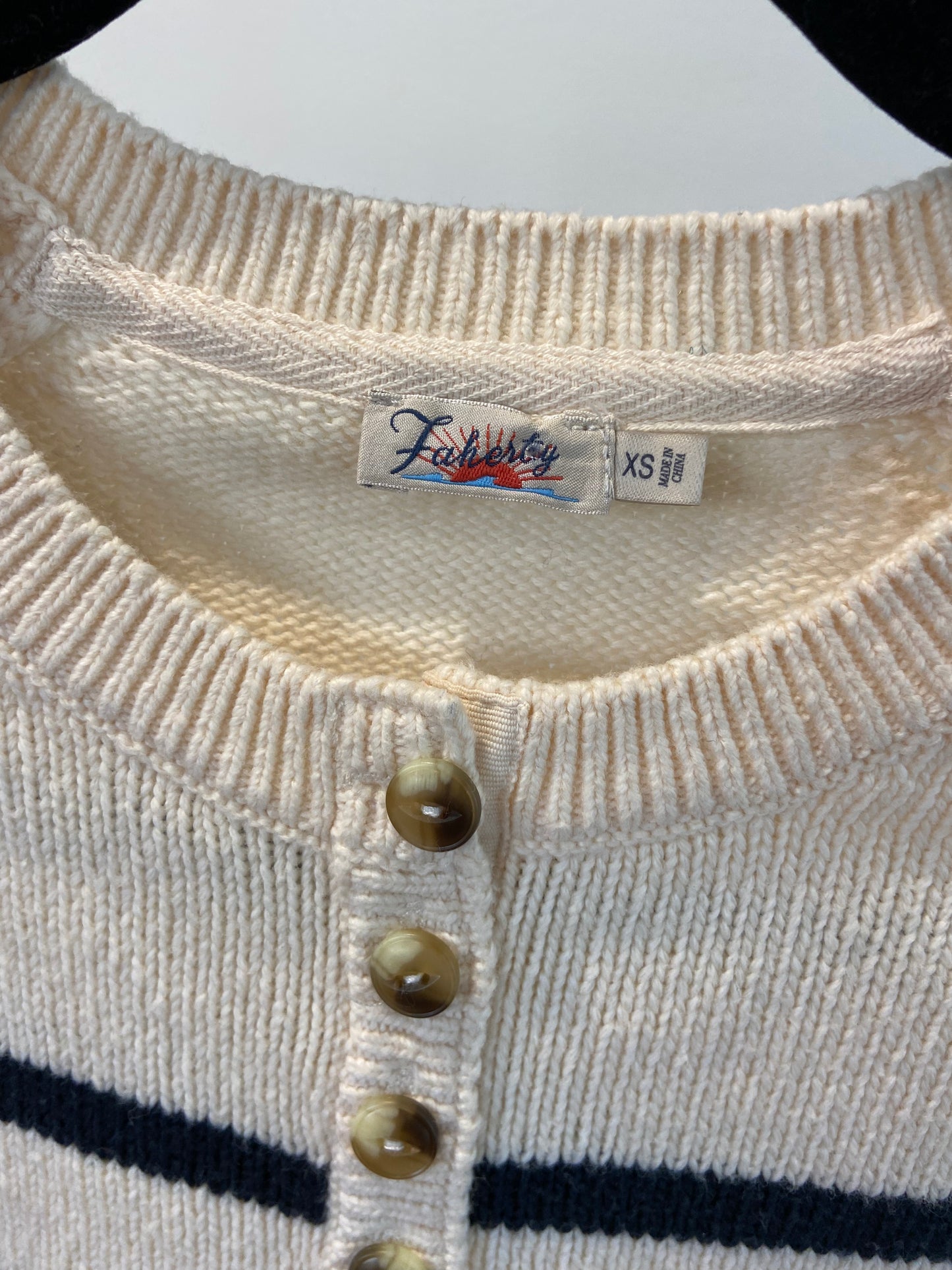 Faherty Cozy Cotton Henley Sweater size XS