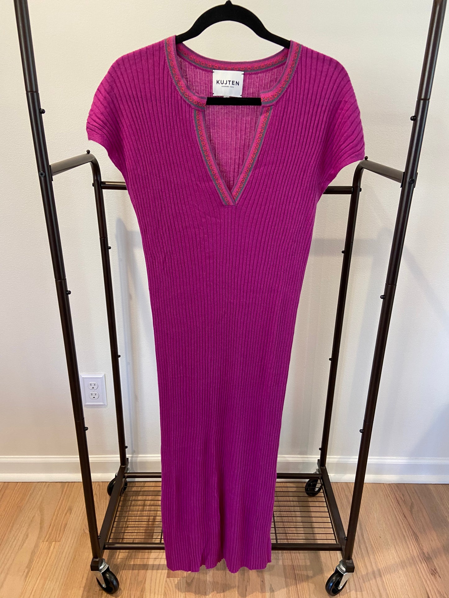 Kujten Djellaba Silk-Cashmere Dress in Indian Purple size 10