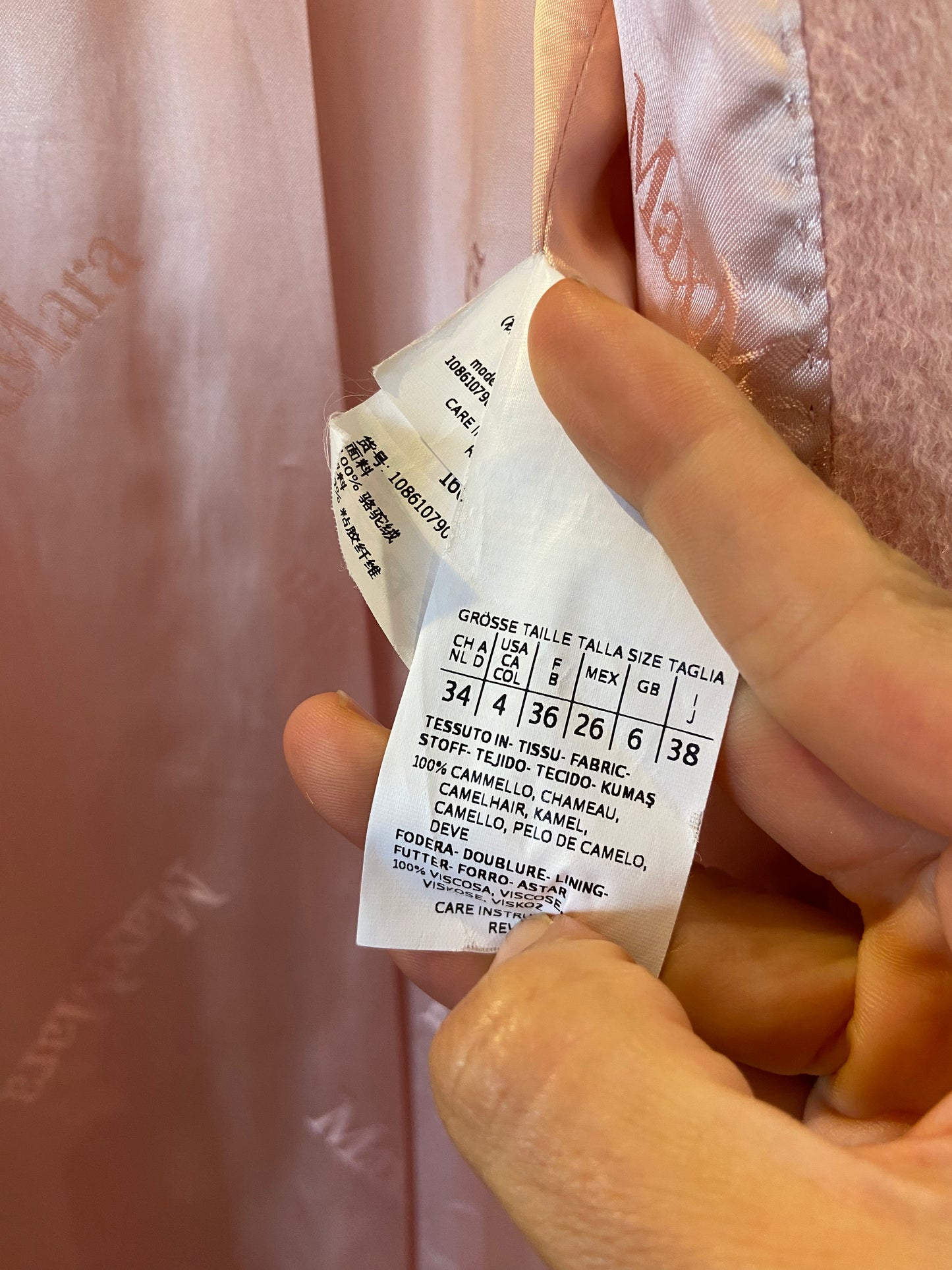 Max Mara Morfeo Hooded Drap Camel Trench Coat In Pink size US 4