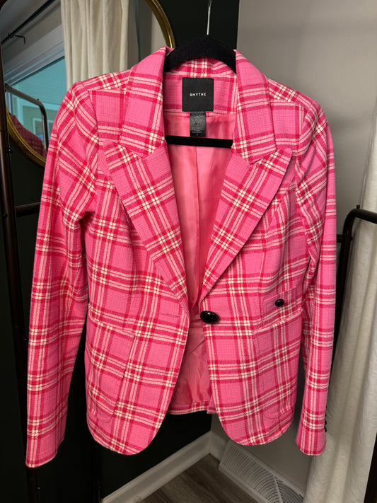 SMYTHE Duchess Pink Plaid Blazer size M