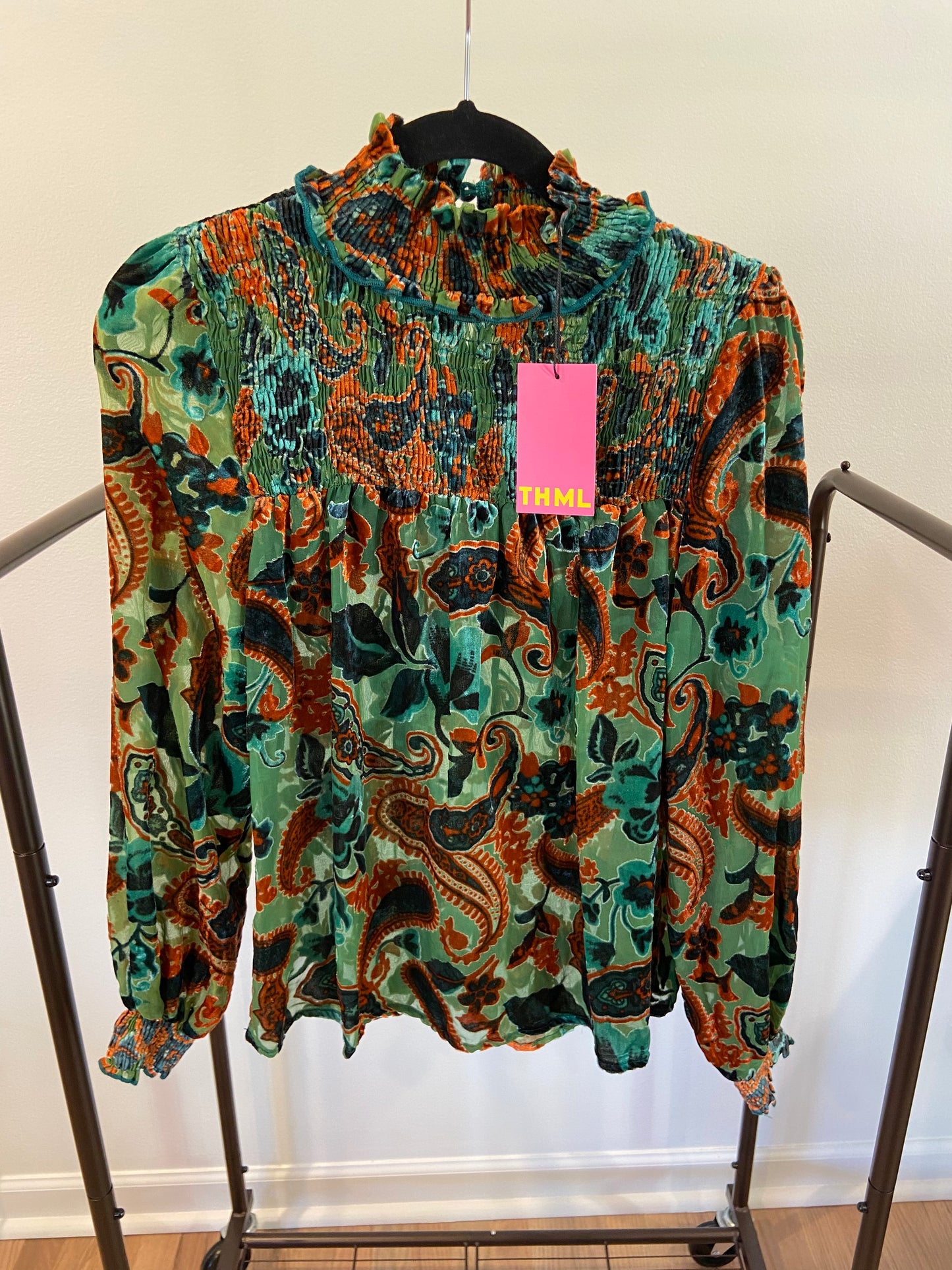 THML Newsworthy Velvet Burnout Top size XS