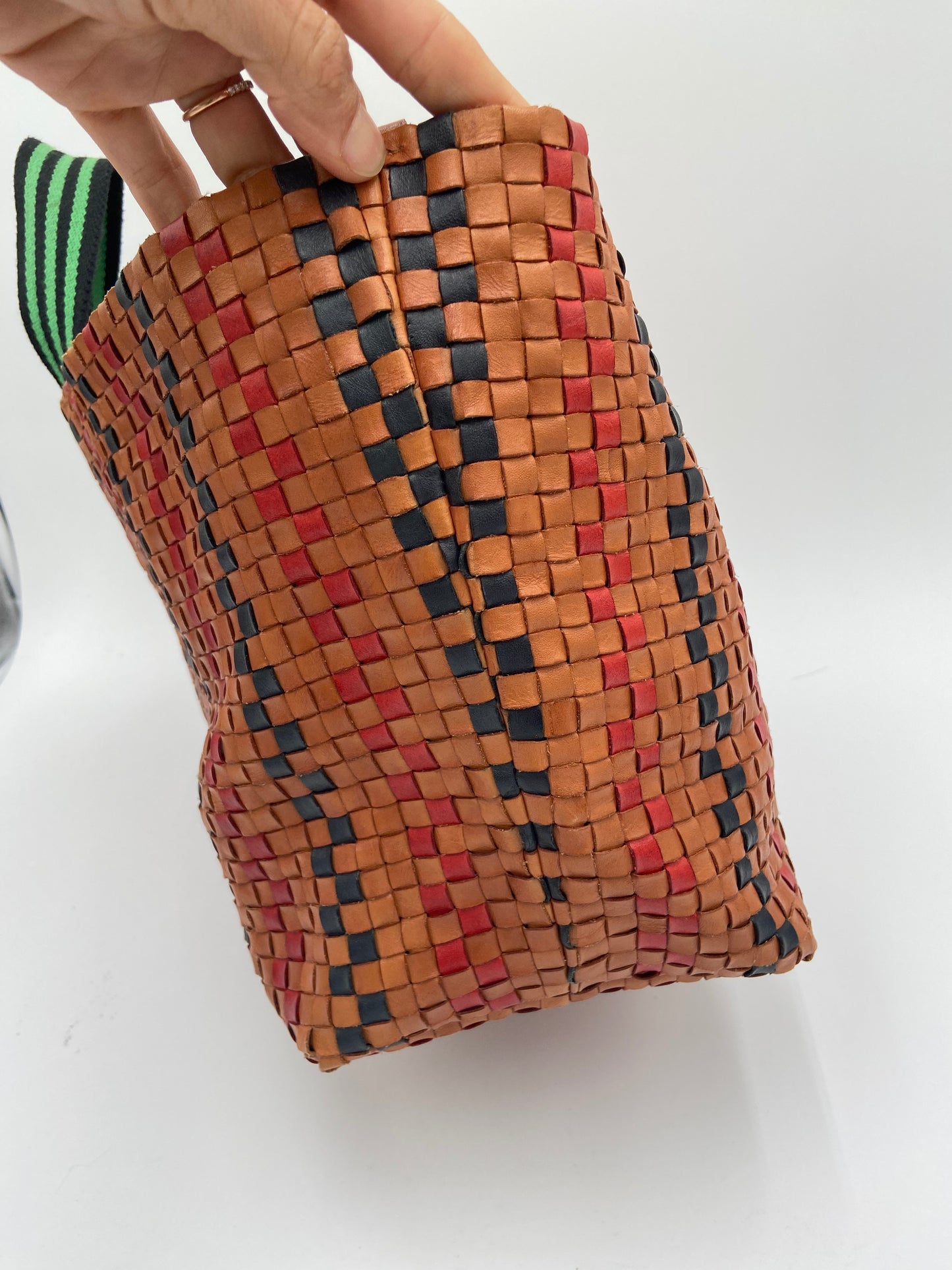 Clare V. Bateau Tote Bag Plaid Woven Checker