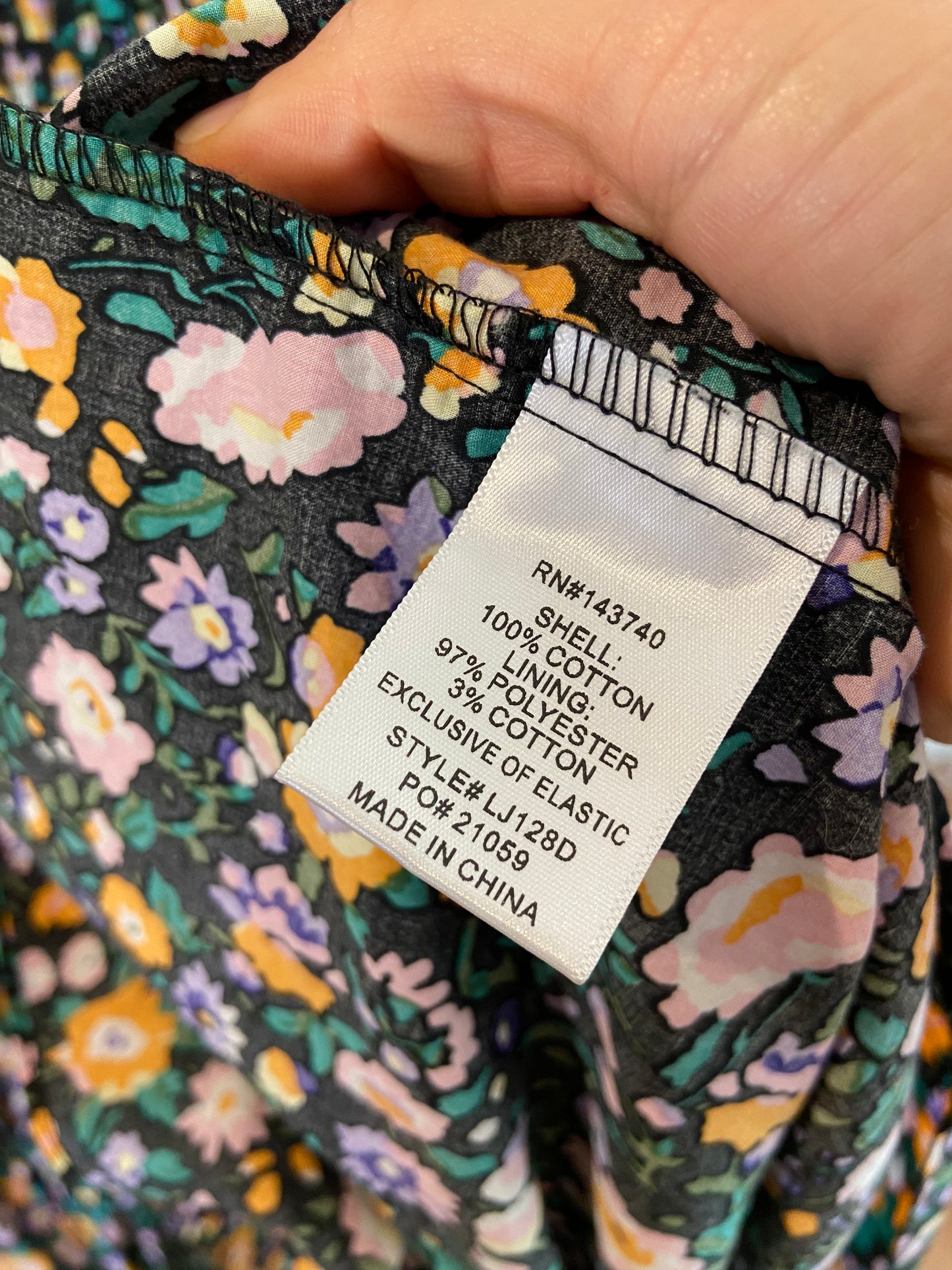 Hyacinth House Black Multi Floral Smocked Samantha Midi Dress size M