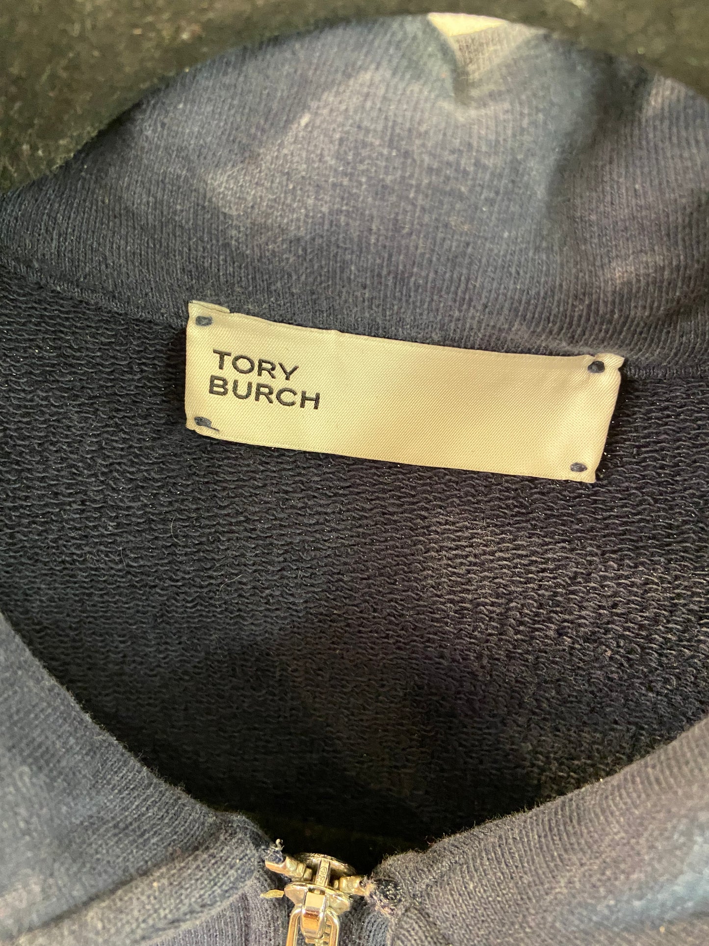 Tory Burch French Terry Tennis Quarter Zip Sweatshirt size S