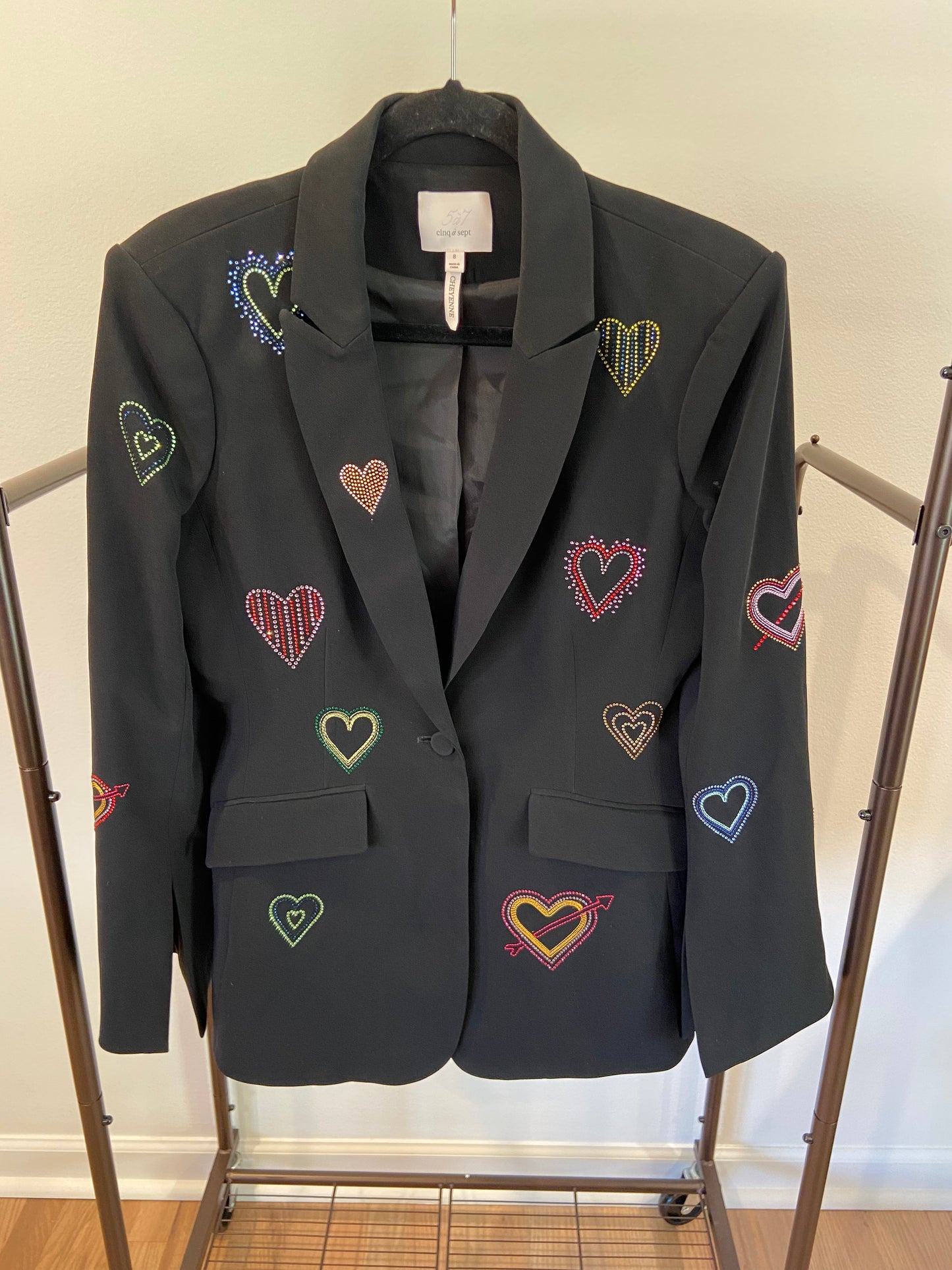 Cinq a Sept Heart Cheyenne Embellished Blazer size 8