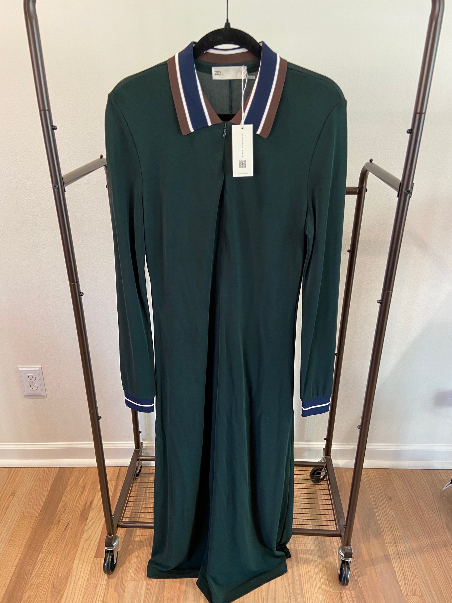 Tory Burch Jersey Viscose Dress in Conifer size XL