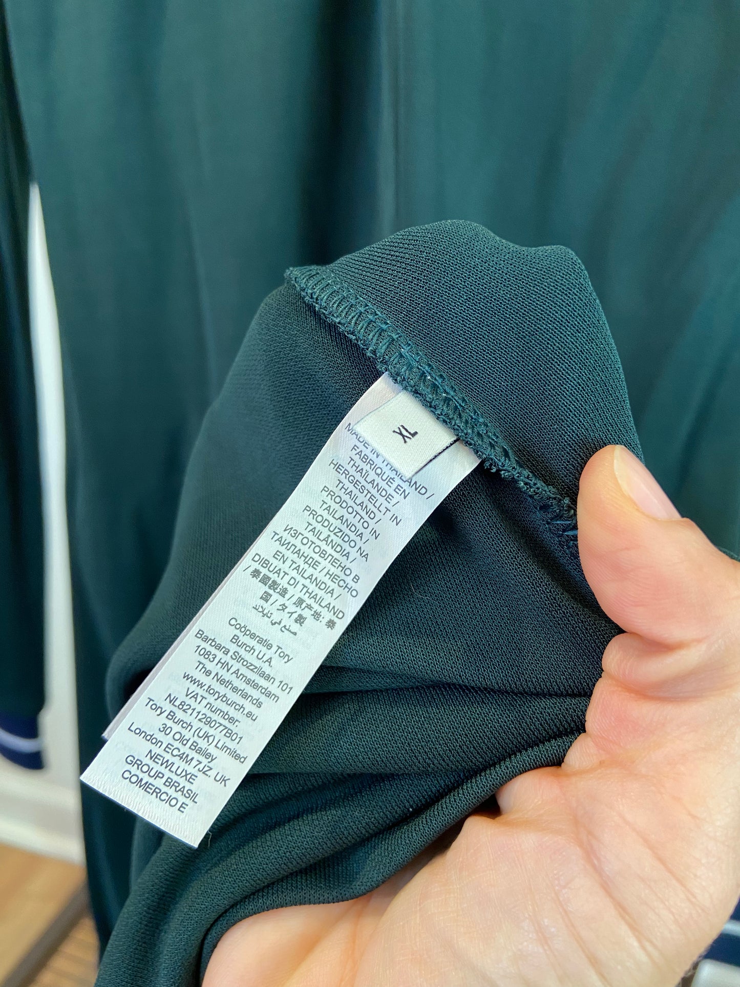 Tory Burch Jersey Viscose Dress in Conifer size XL