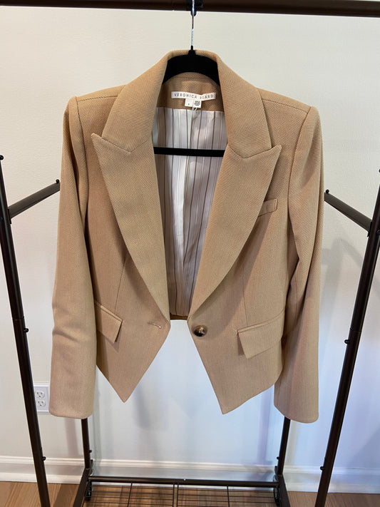 Veronica Beard Hosanna Cropped Twill Blazer size 6