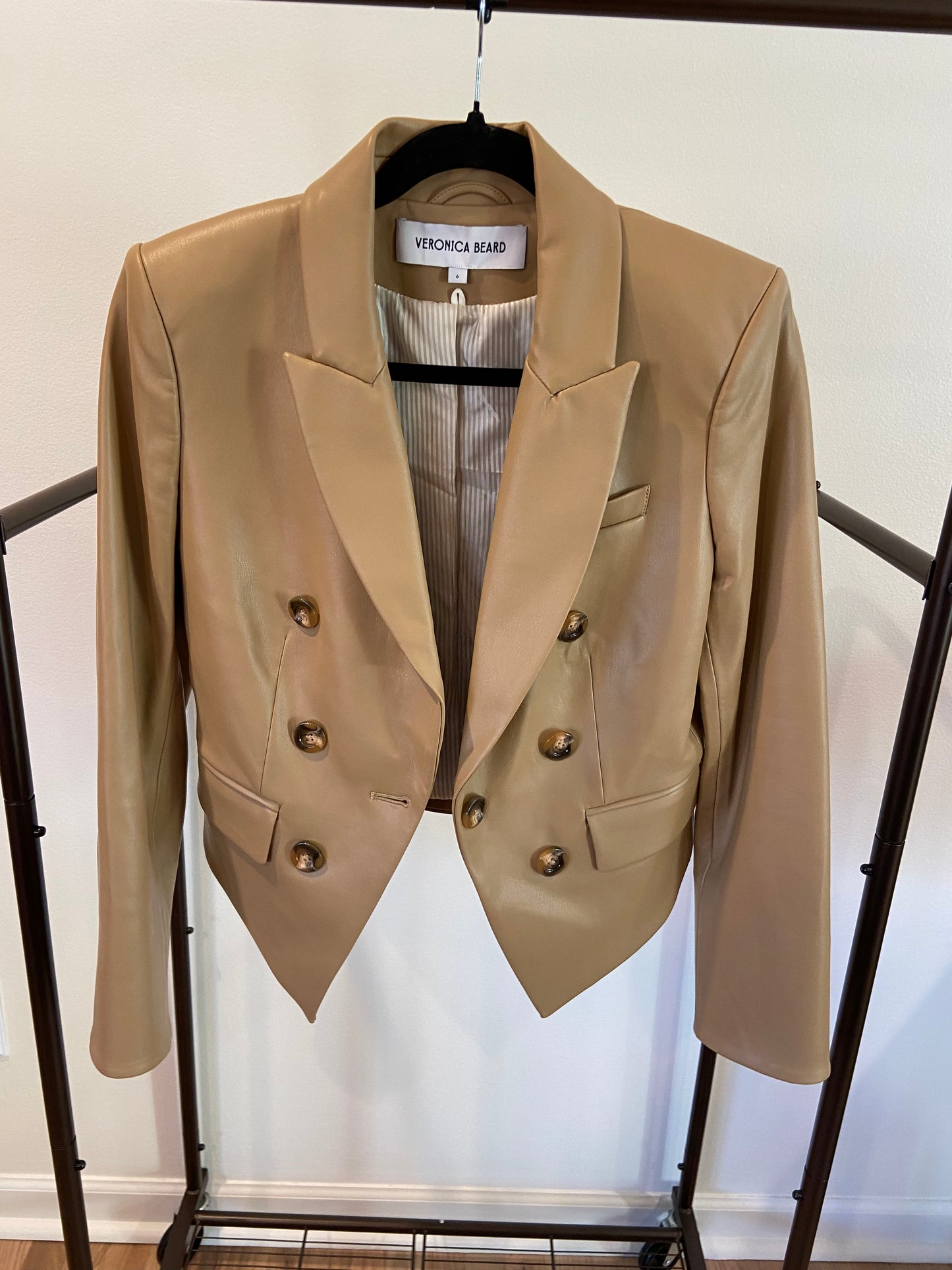 Veronica Beard Faux Leather Cooke Dickey Jacket size 6