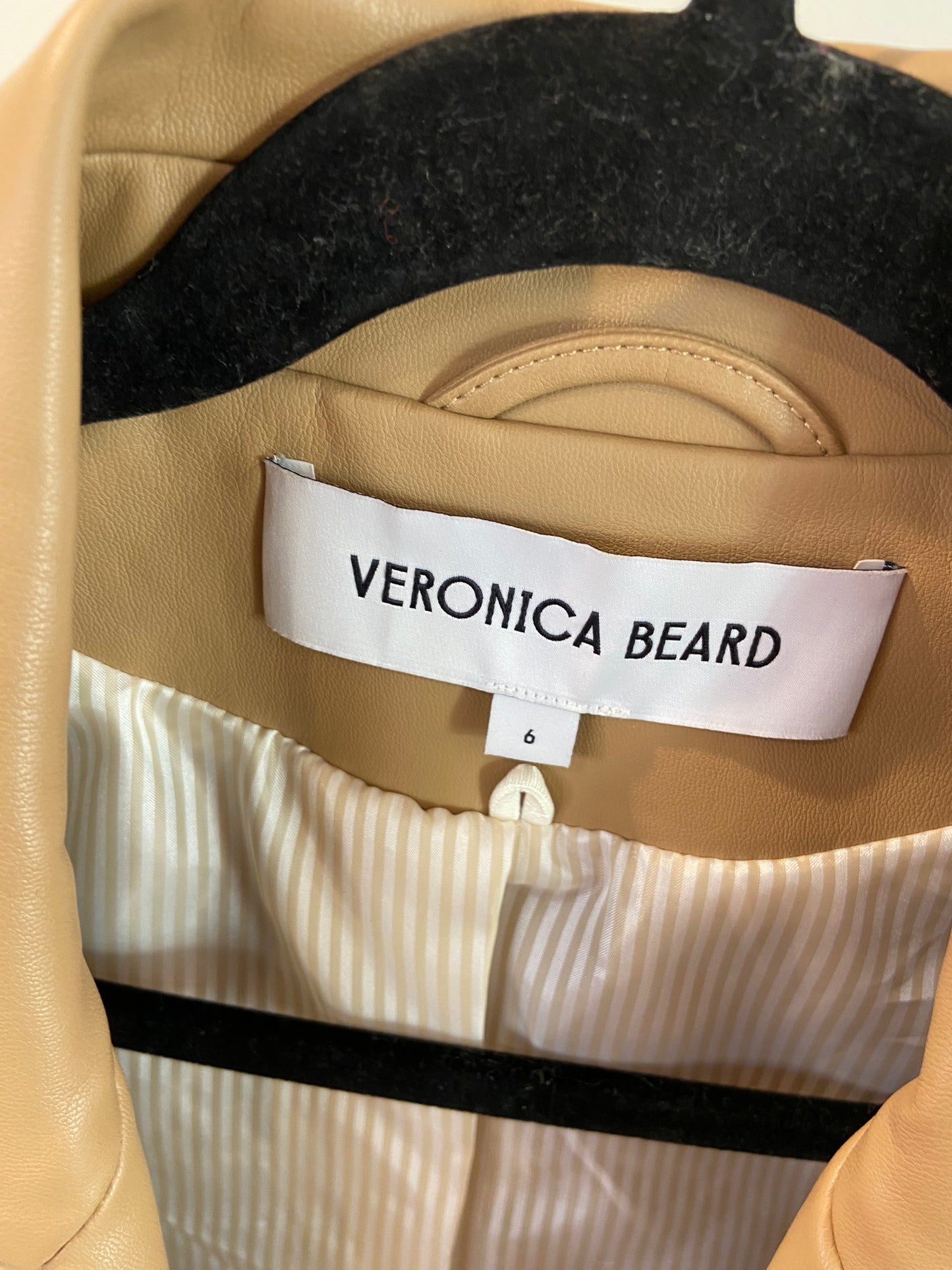Veronica Beard Faux Leather Cooke Dickey Jacket size 6