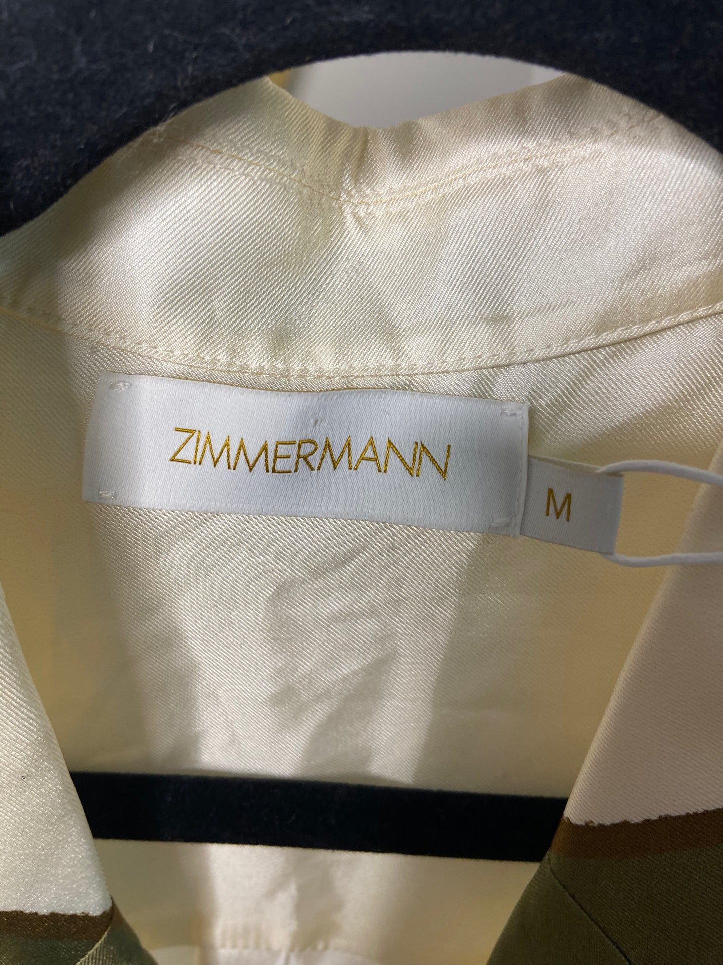 Zimmermann Uniform Short Sleeve Silk Button Up size M