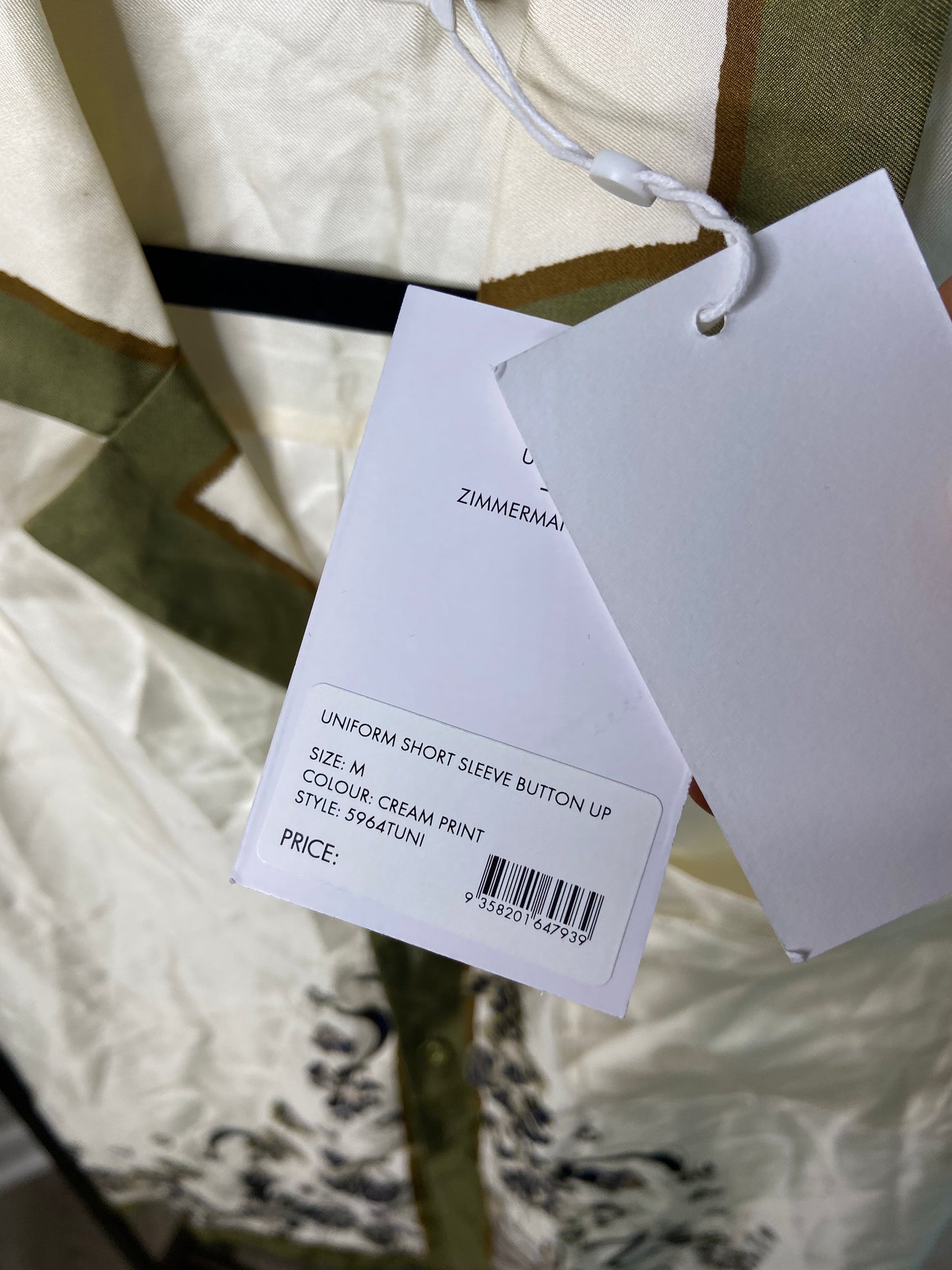 Zimmermann Uniform Short Sleeve Silk Button Up size M