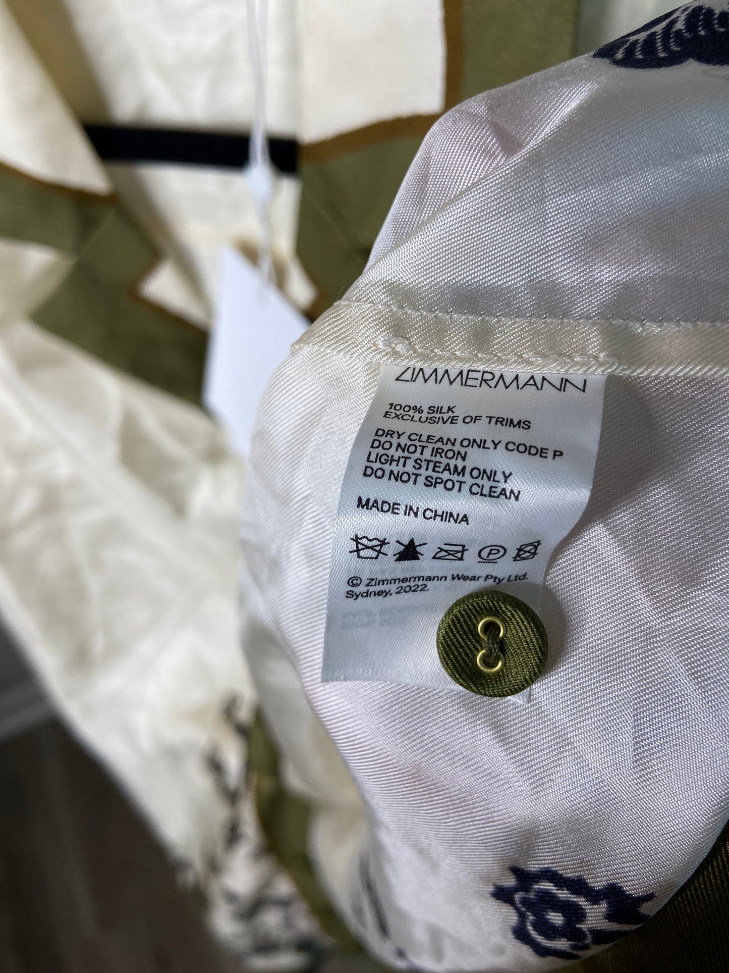 Zimmermann Uniform Short Sleeve Silk Button Up size M