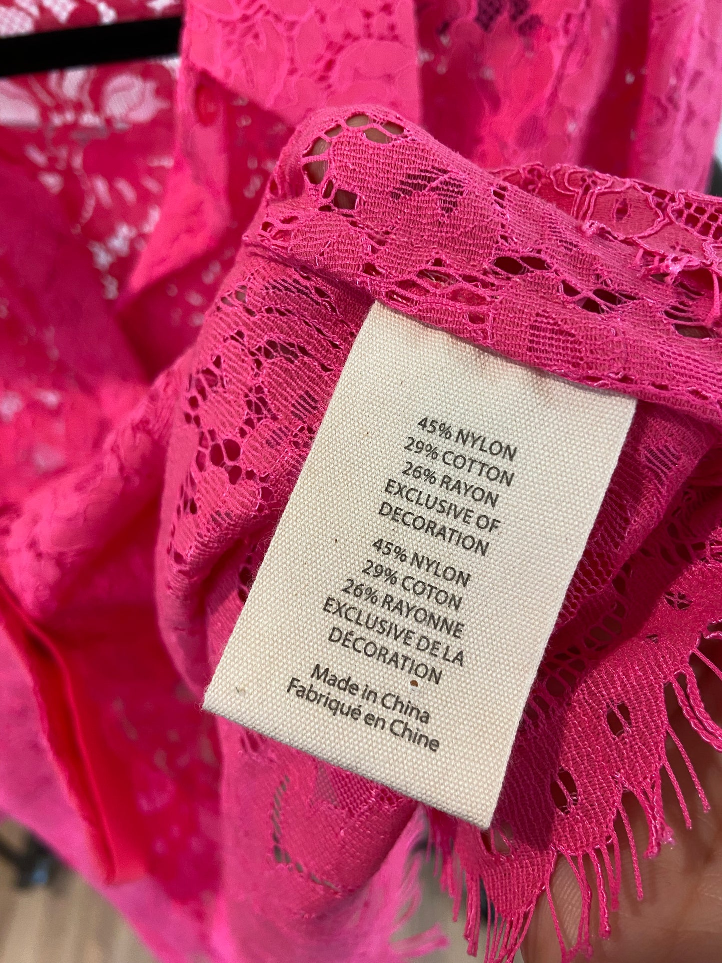 L'Agence Jenica Lace Blouse in Rose size M