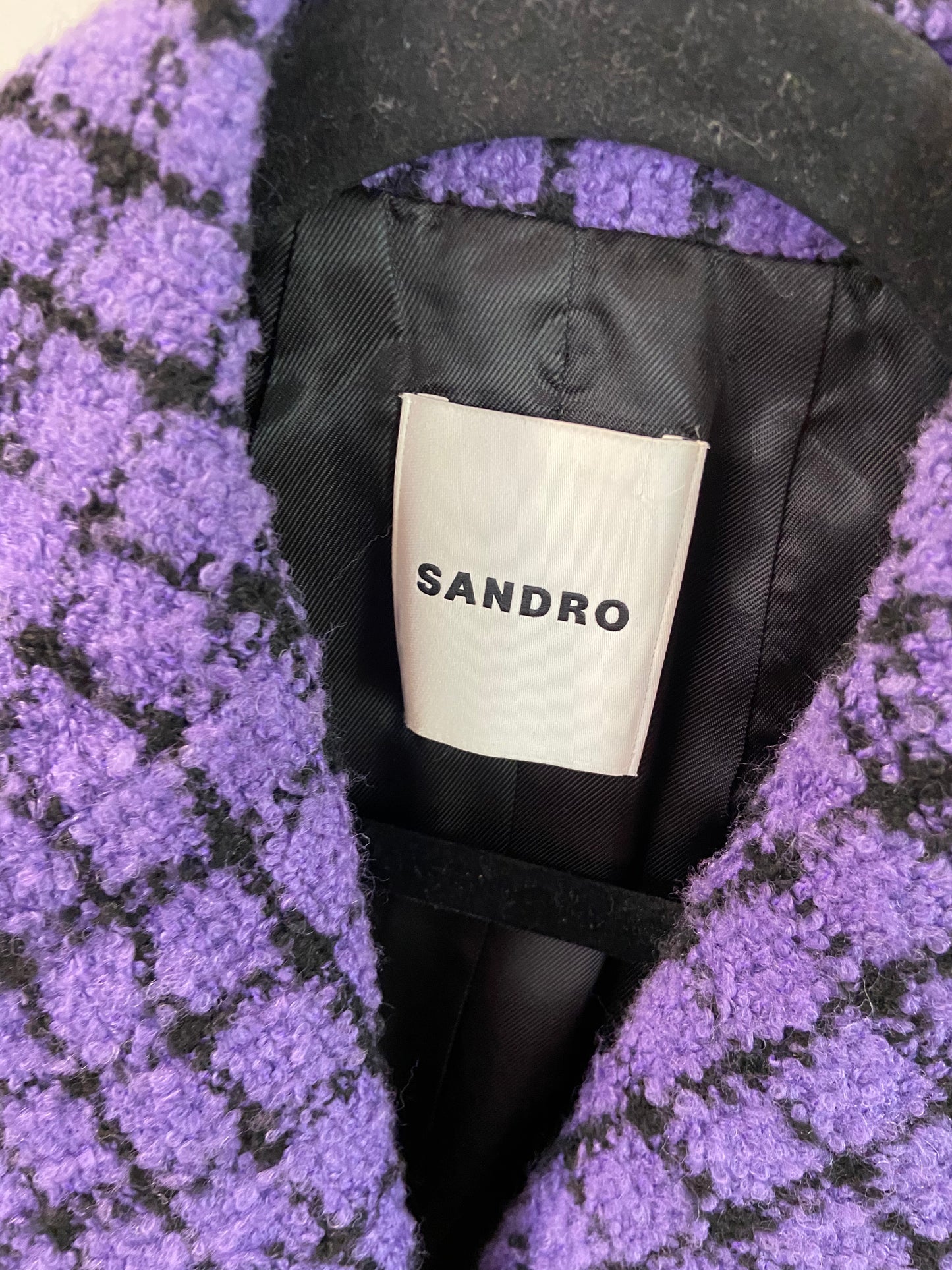 Sandro Double-Breasted Bouclé-Tweed Blazer size US 0