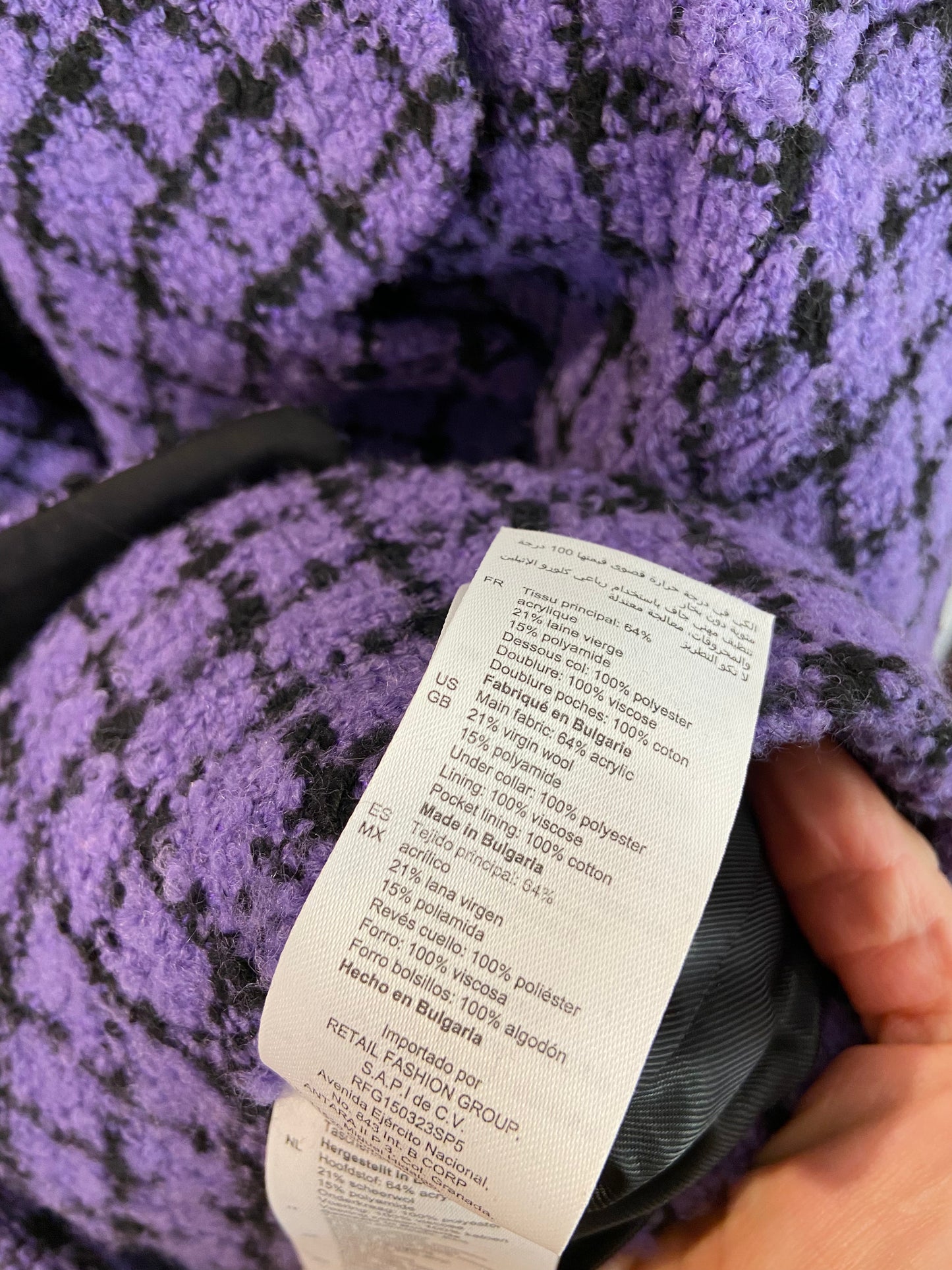 Sandro Double-Breasted Bouclé-Tweed Blazer size US 0