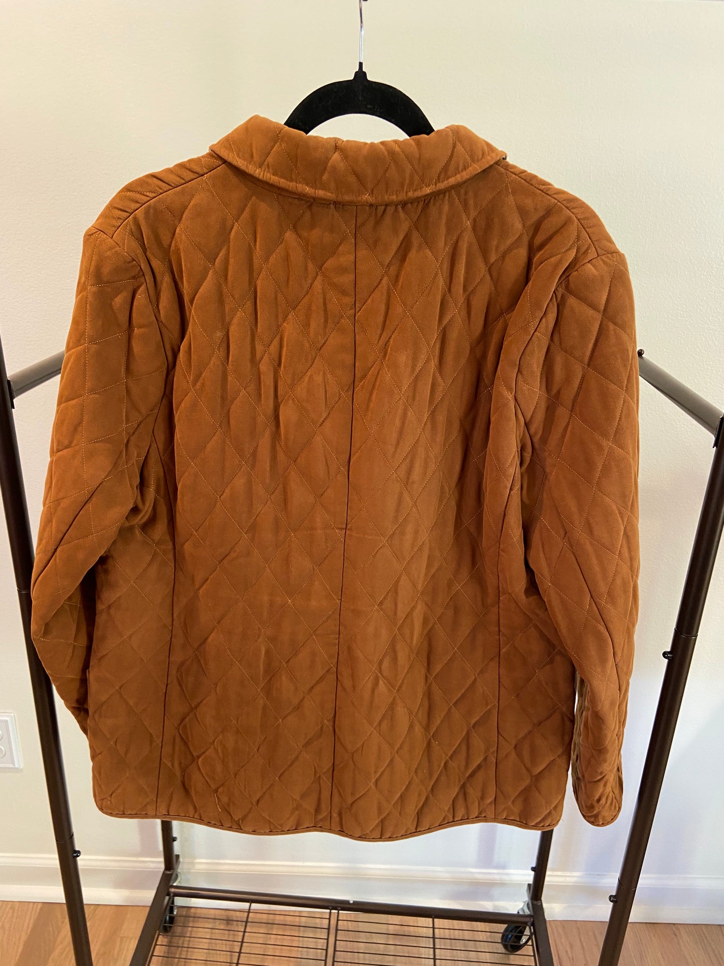 Burberry Caramel Velvet Quilted Jacket size 6