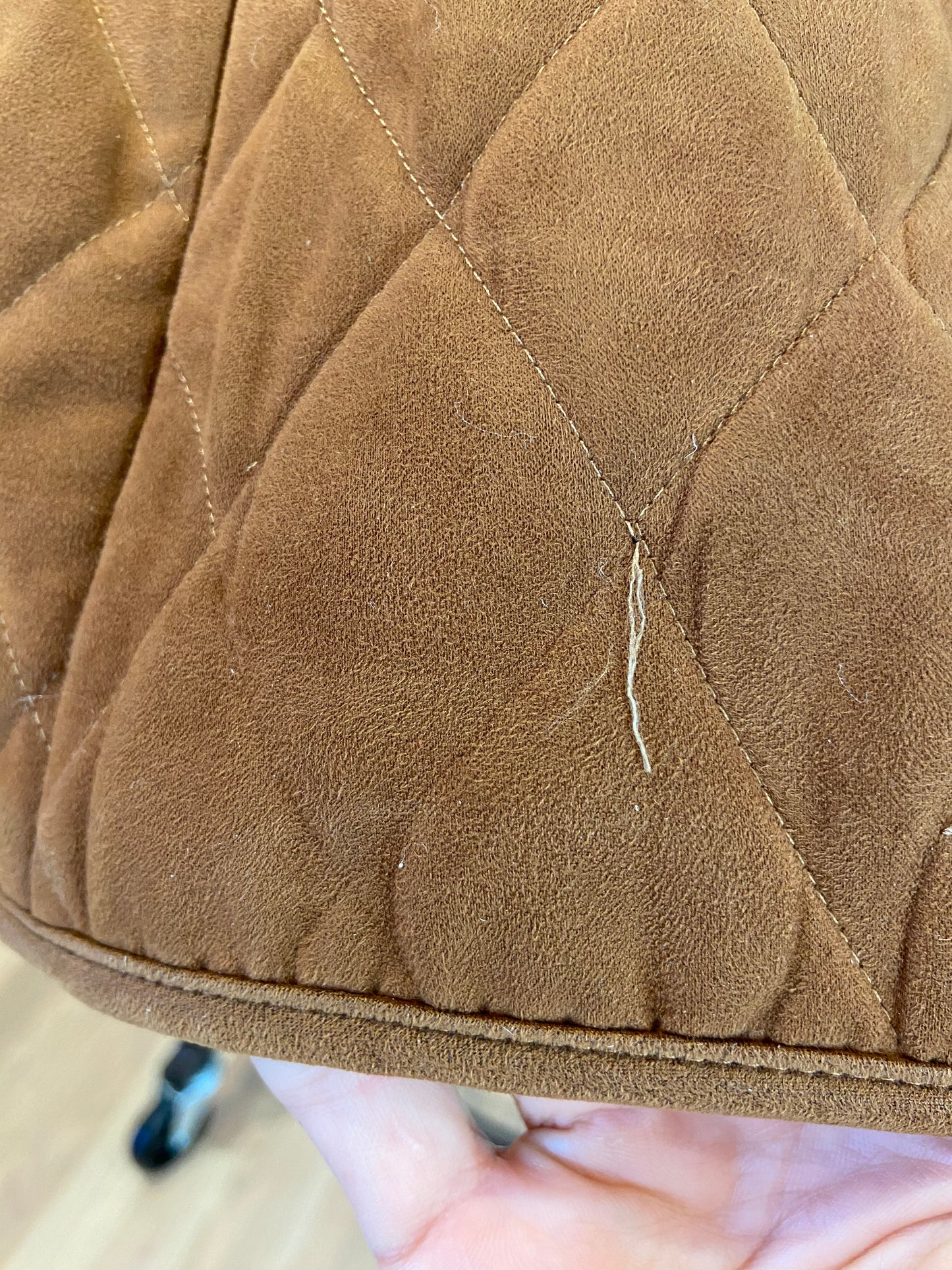 Burberry Caramel Velvet Quilted Jacket size 6