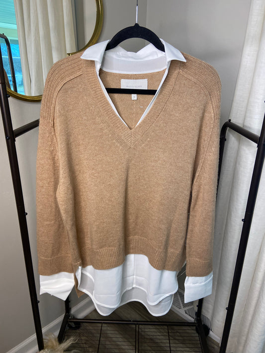 Brochu Walker The Looker Layered V-Neck Sweater size M