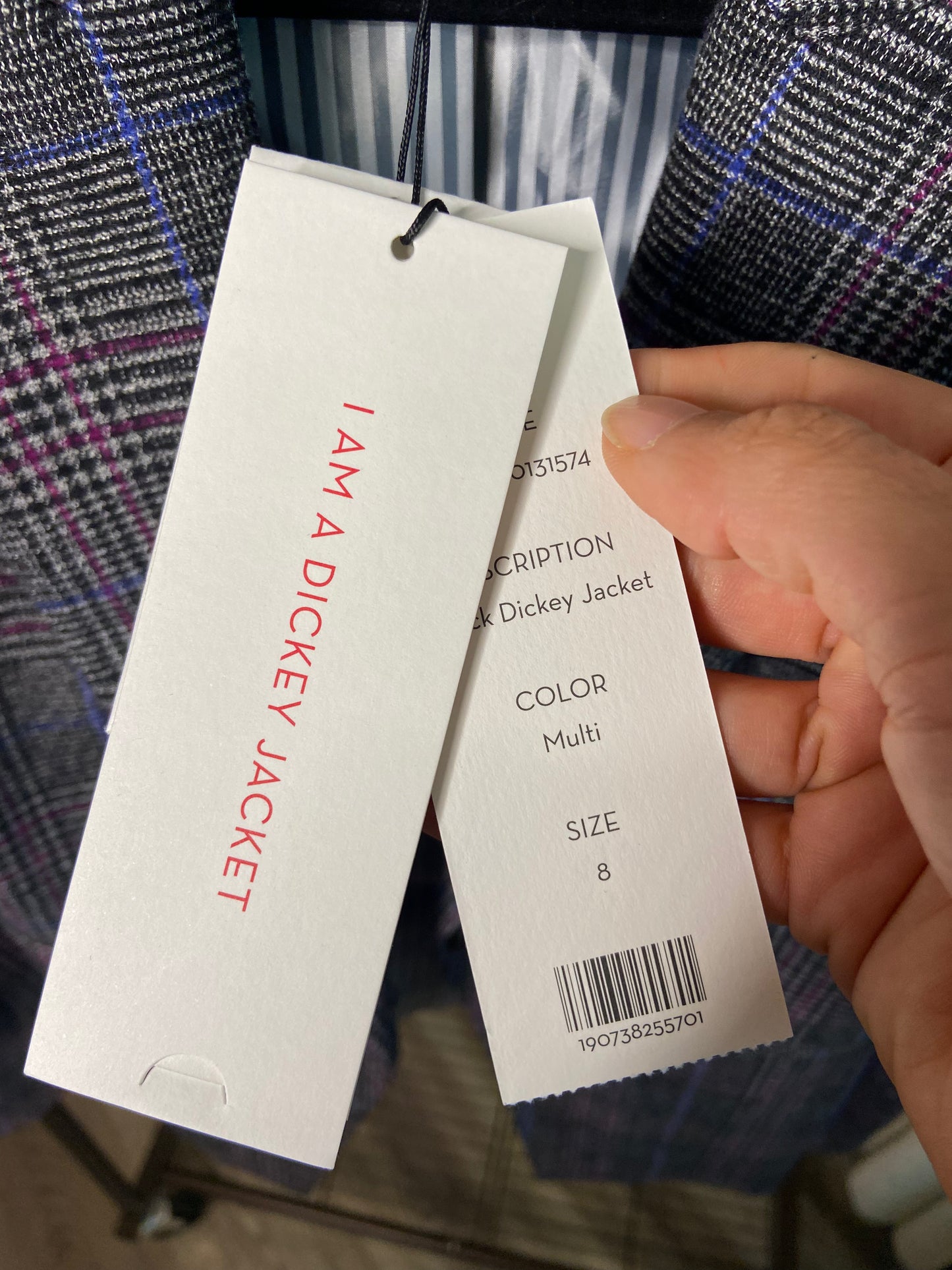 Veronica Beard Brock Plaid Dickey Blazer size 8