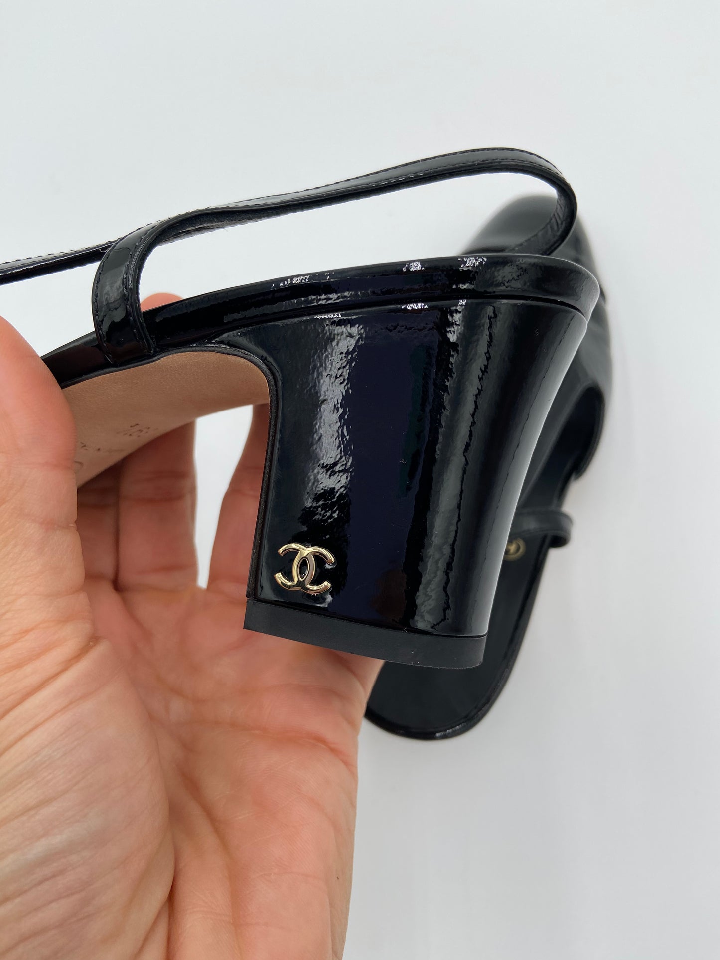 Chanel Patent Leather Slingback Heels size 39.5