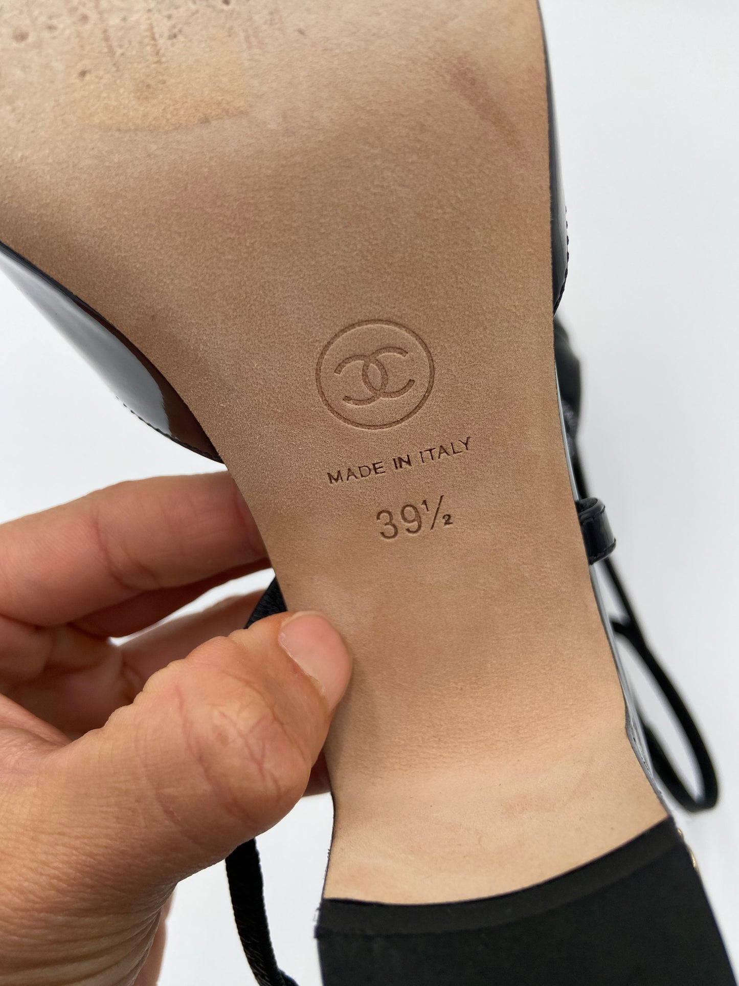 Chanel Patent Leather Slingback Heels size 39.5