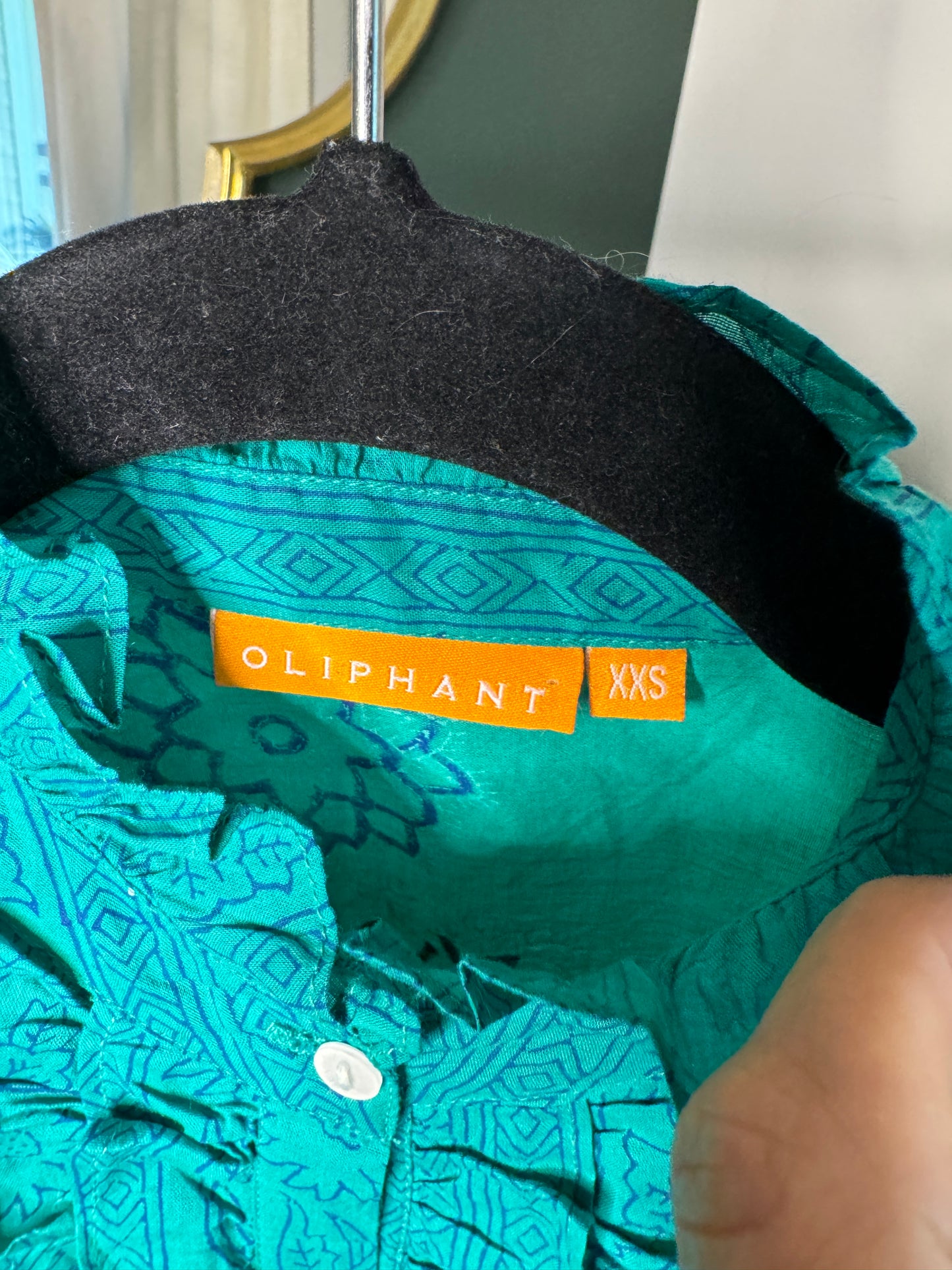 Oliphant Ruffle Front Blouse size XXS