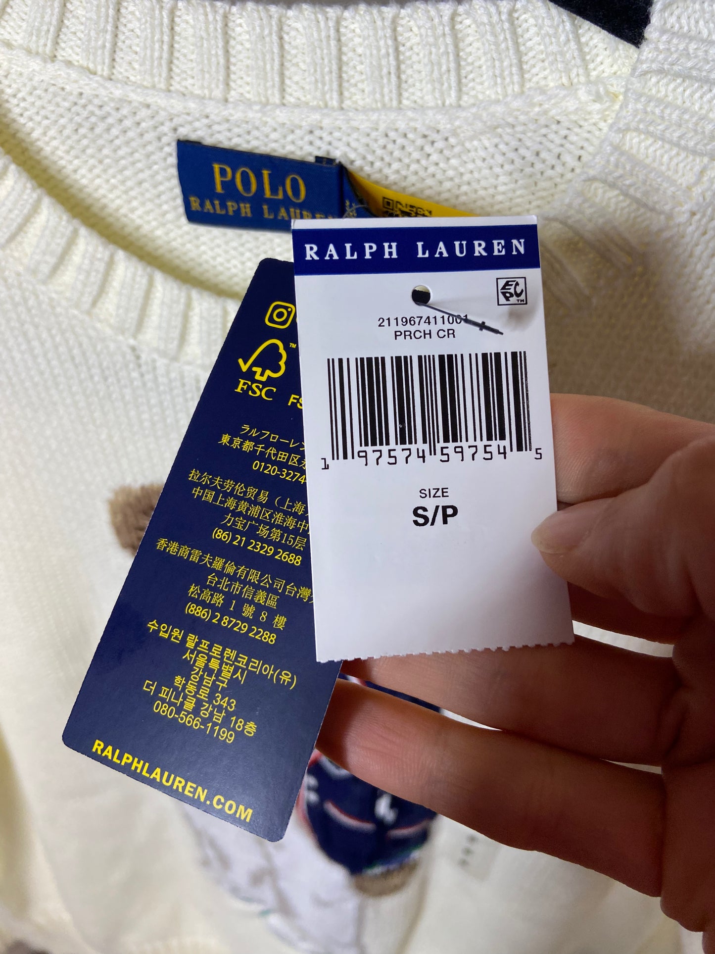 Polo Ralph Lauren Bear Sweater size S