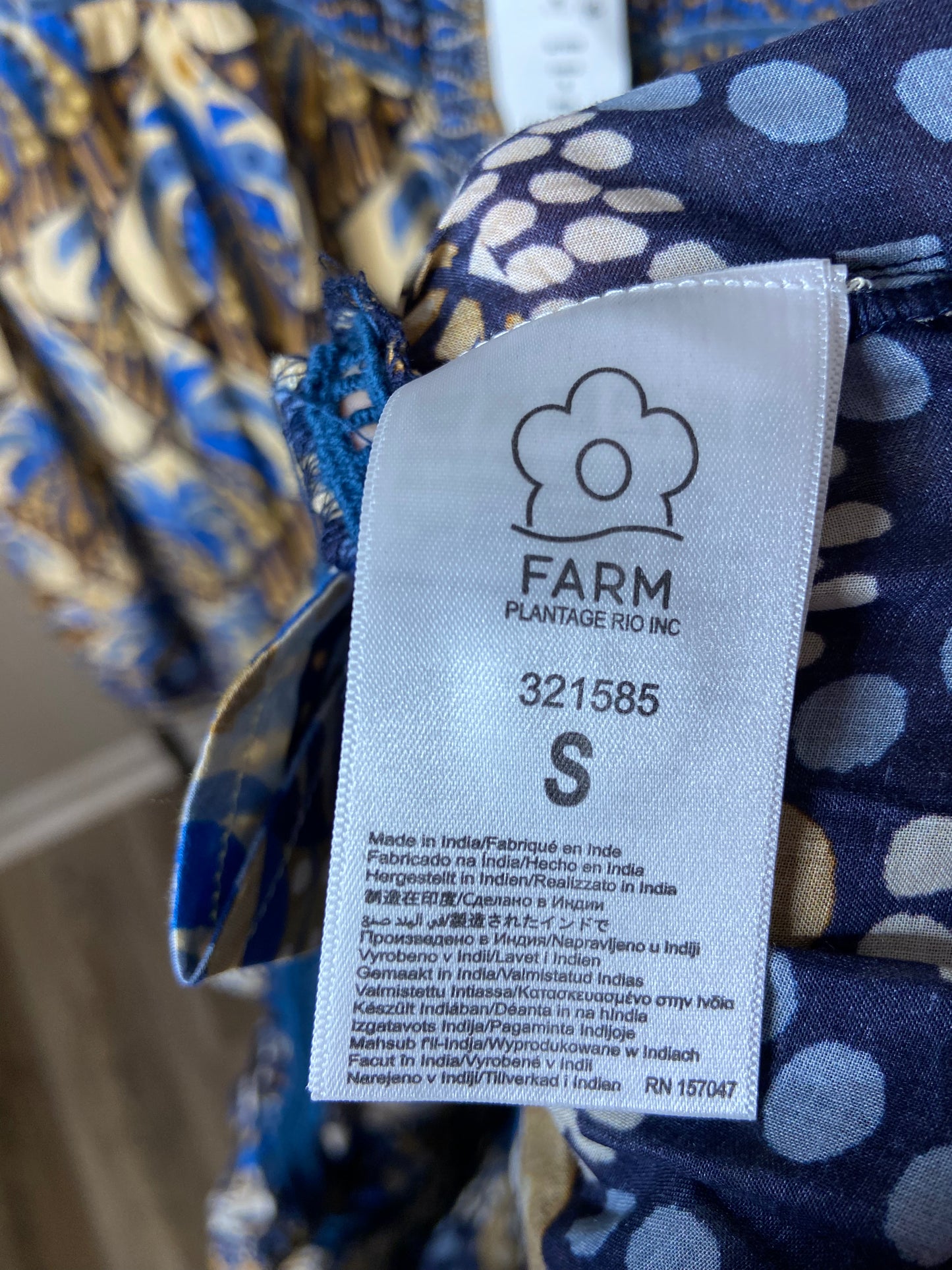 Farm Rio Cocopalm Geometric Belted Mini dress size S