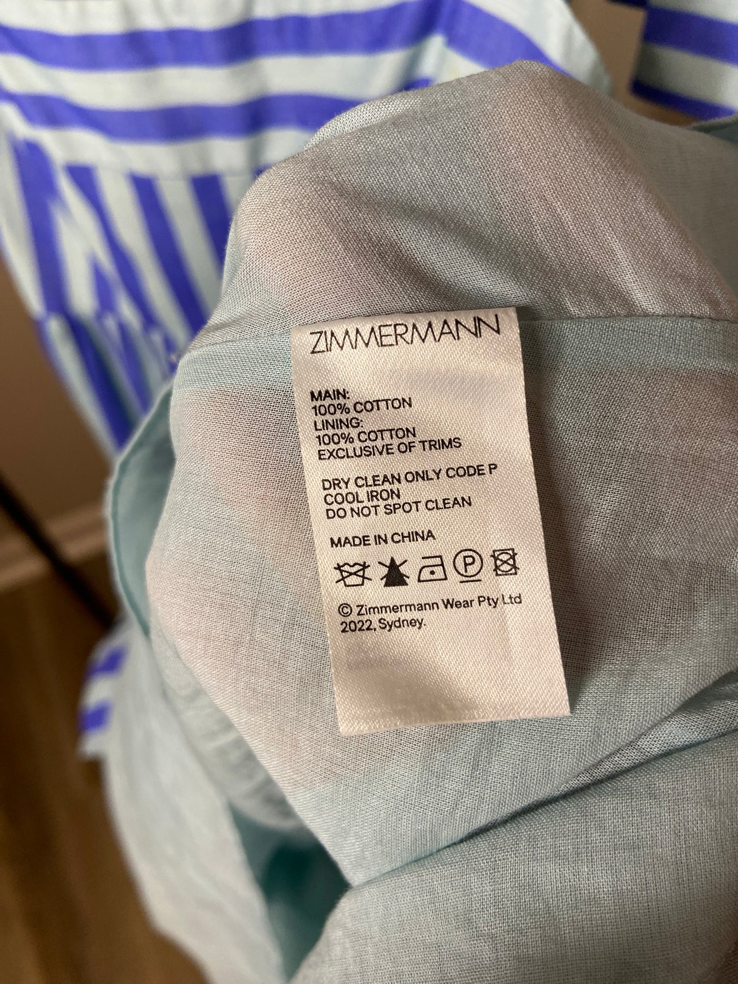 Zimmermann Striped Cotton-Voile Maxi Dress size US 4