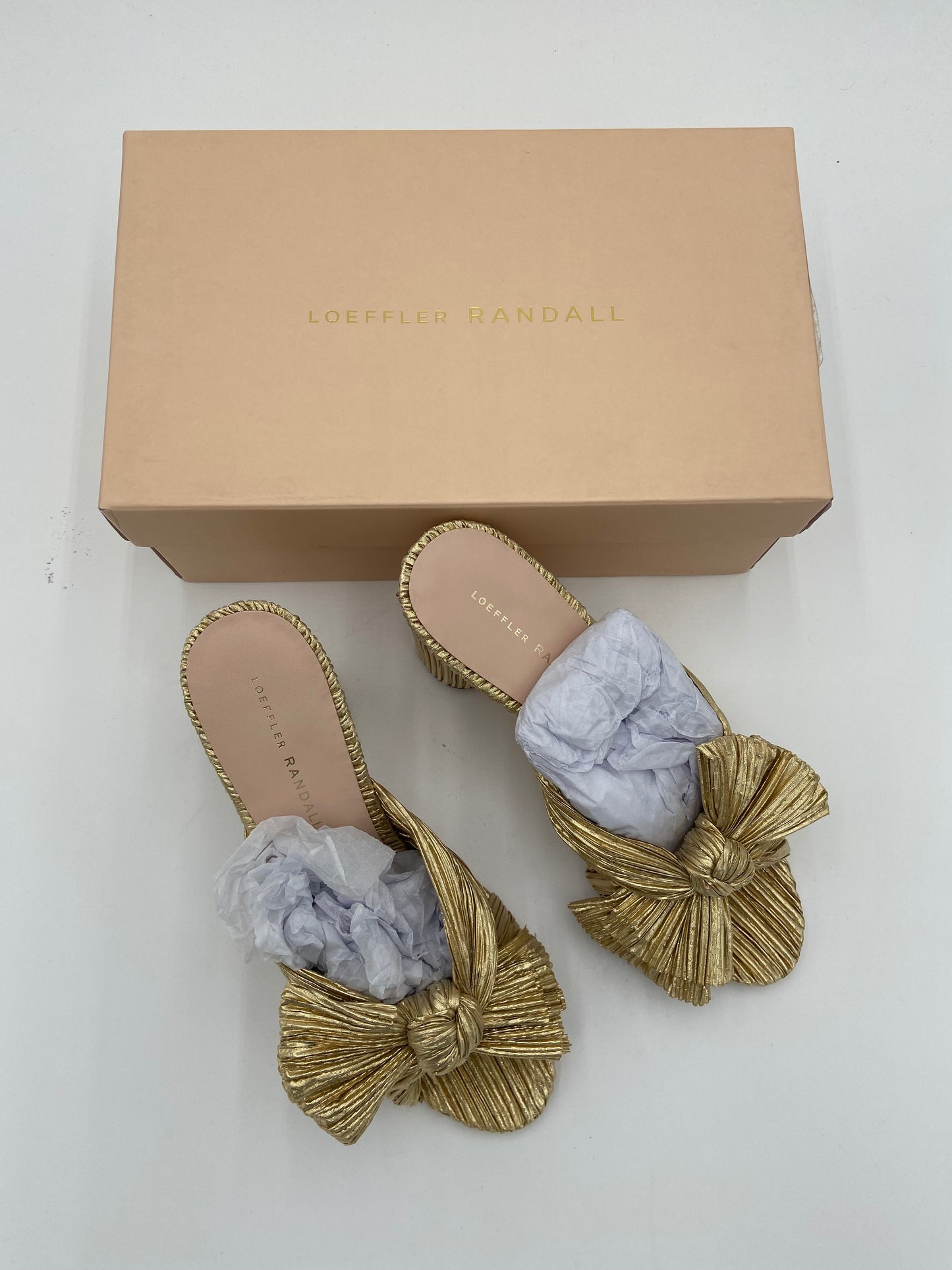 Loeffler Randall Penny Pleated High Heel Slide Sandals size 8