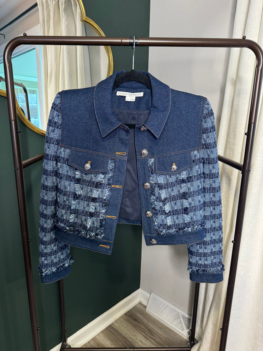 Veronica Beard Santos Denim Tweed Jacket size 6