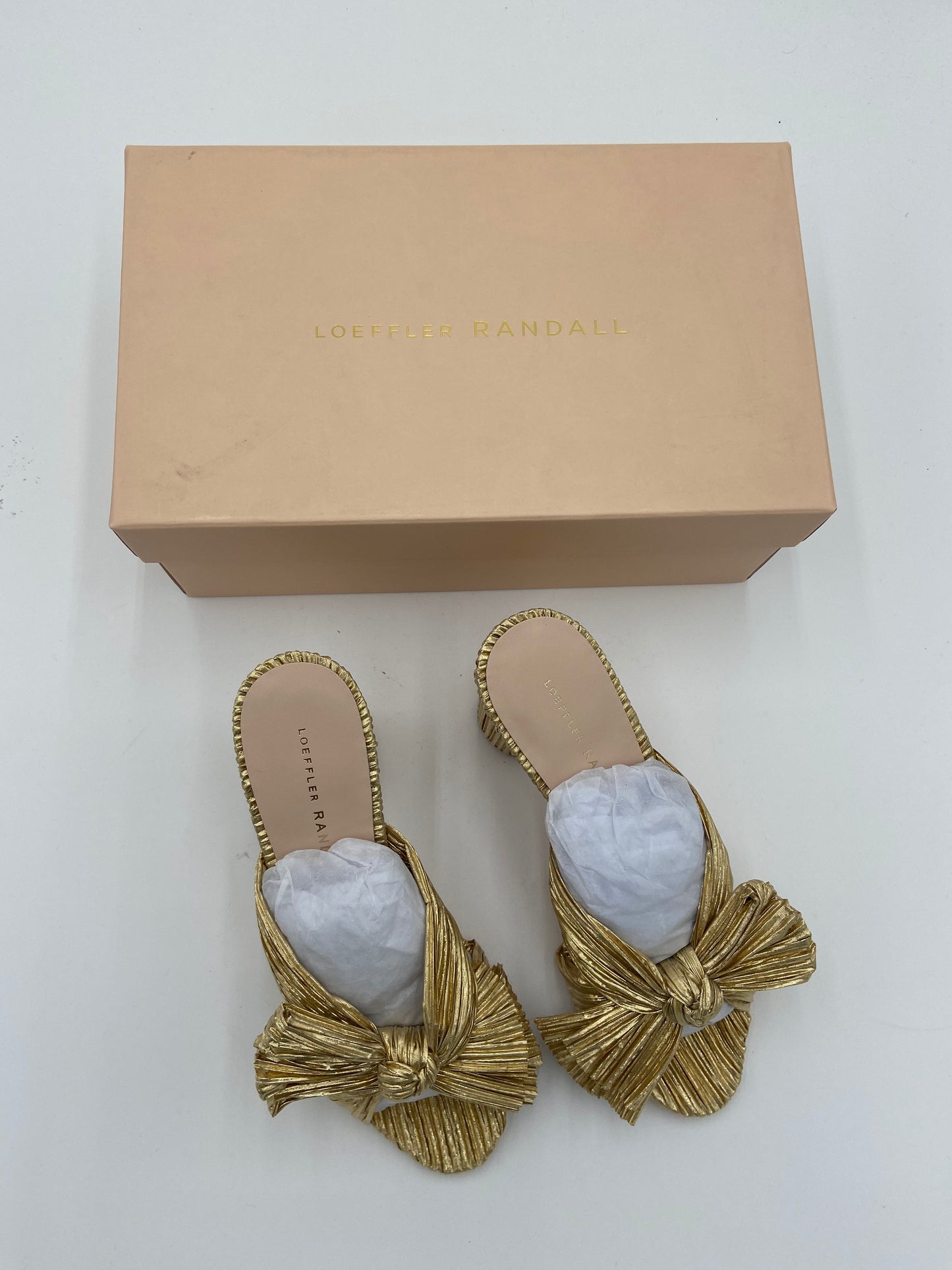 Loeffler Randall Penny Pleated High Heel Slide Sandals size 6