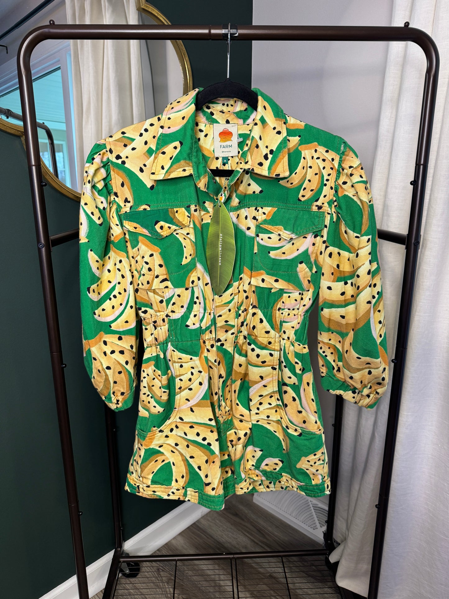 Farm Rio Raining Bananas Romper size M
