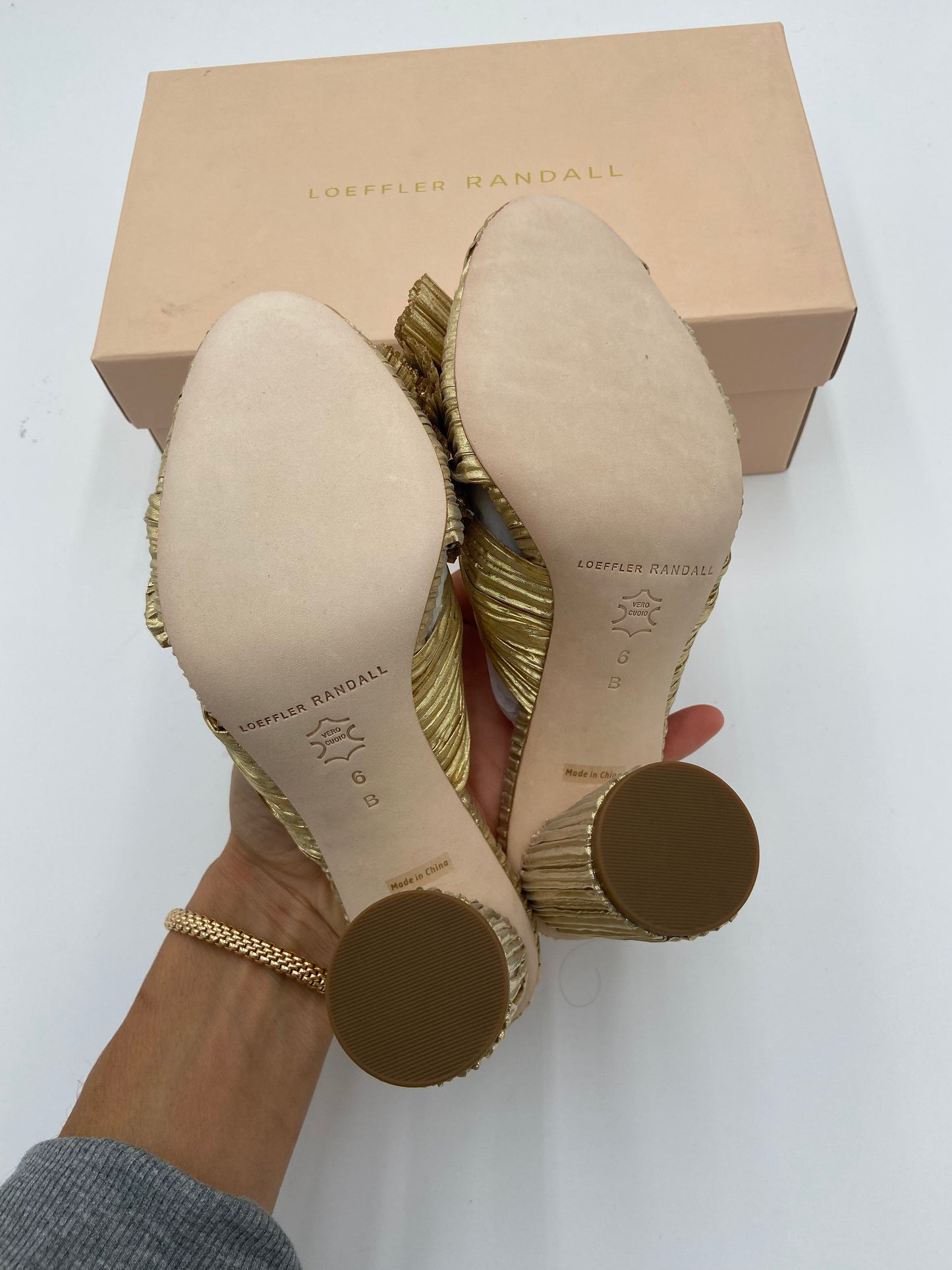 Loeffler Randall Penny Pleated High Heel Slide Sandals size 6