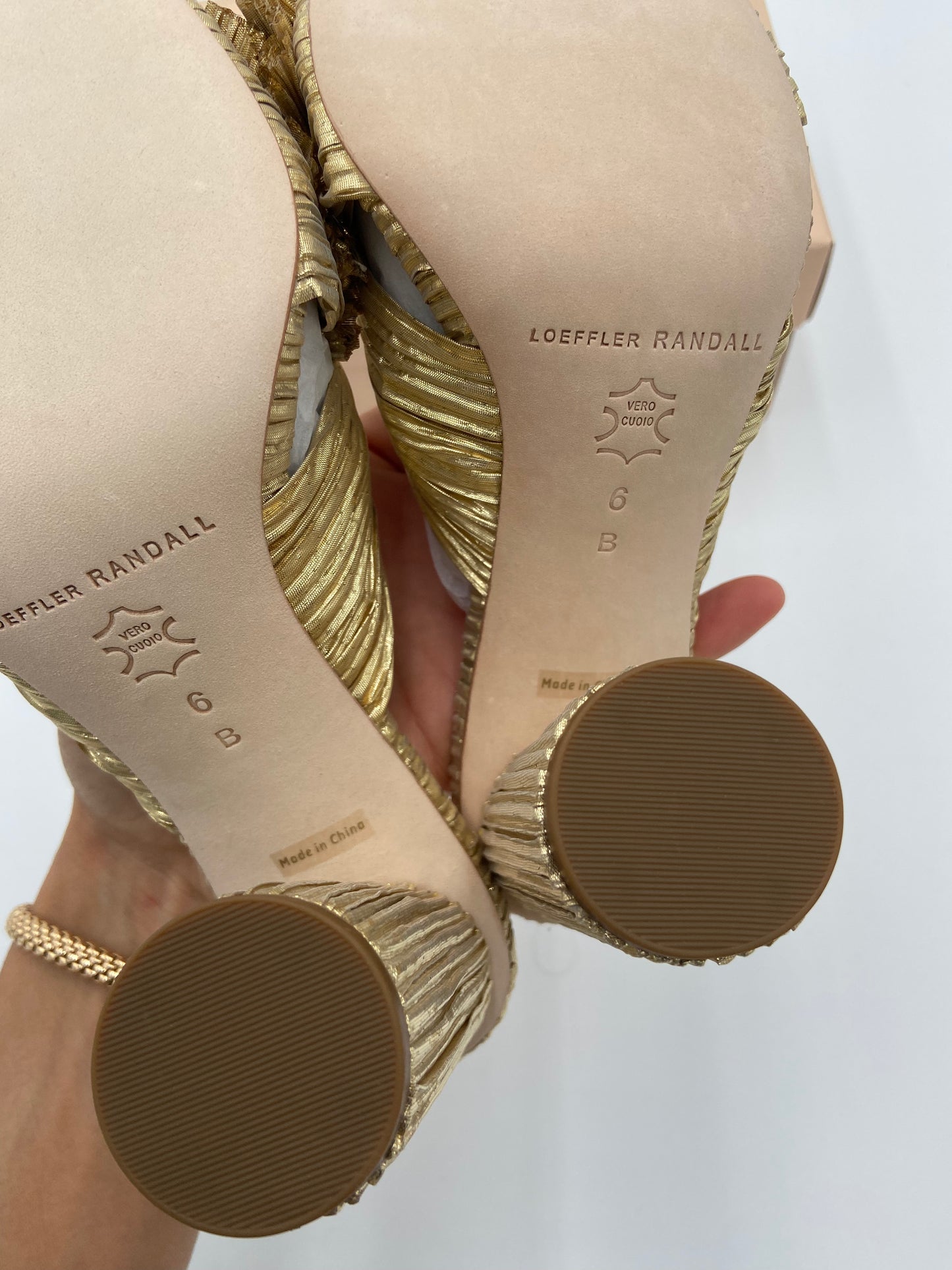 Loeffler Randall Penny Pleated High Heel Slide Sandals size 6