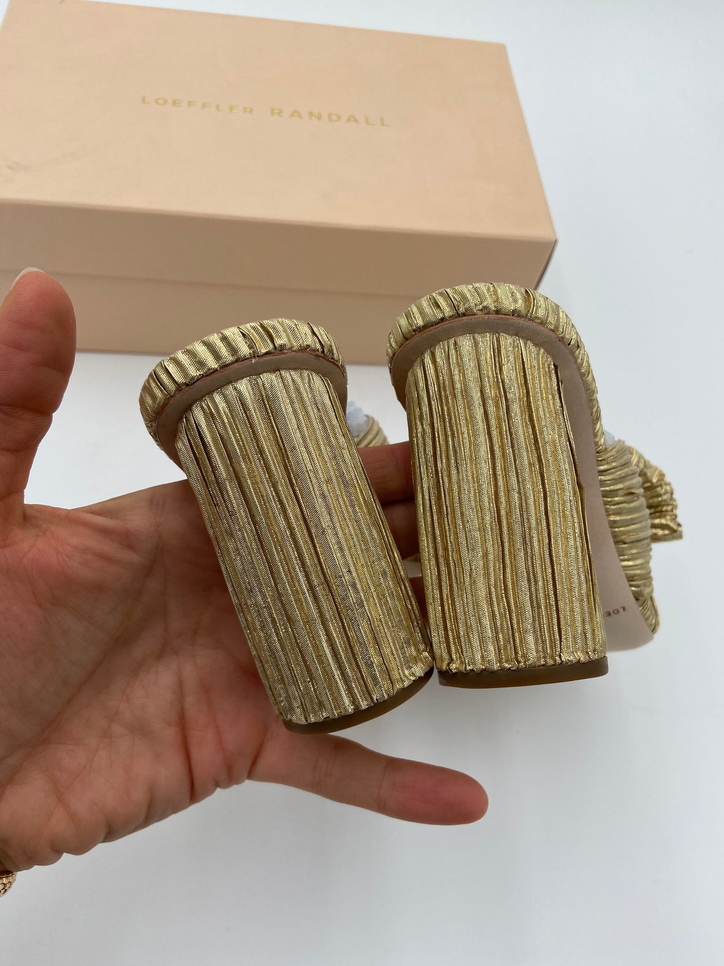 Loeffler Randall Penny Pleated High Heel Slide Sandals size 6