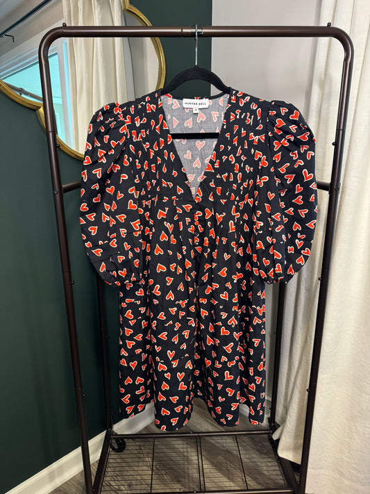 Hunter Bell Jenkins Onyx Hearts Dress size M