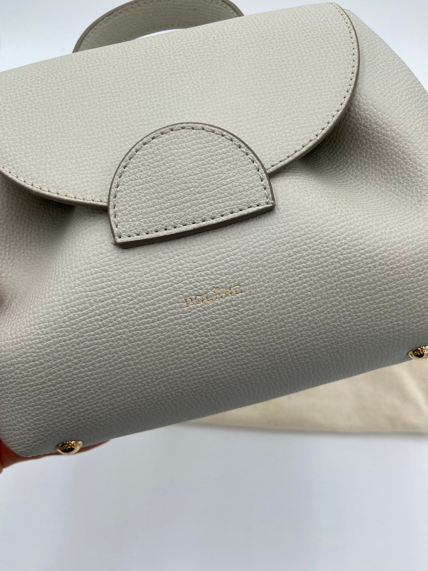 Polene Numéro Un Nano Textured Chalk Crossbody Bag