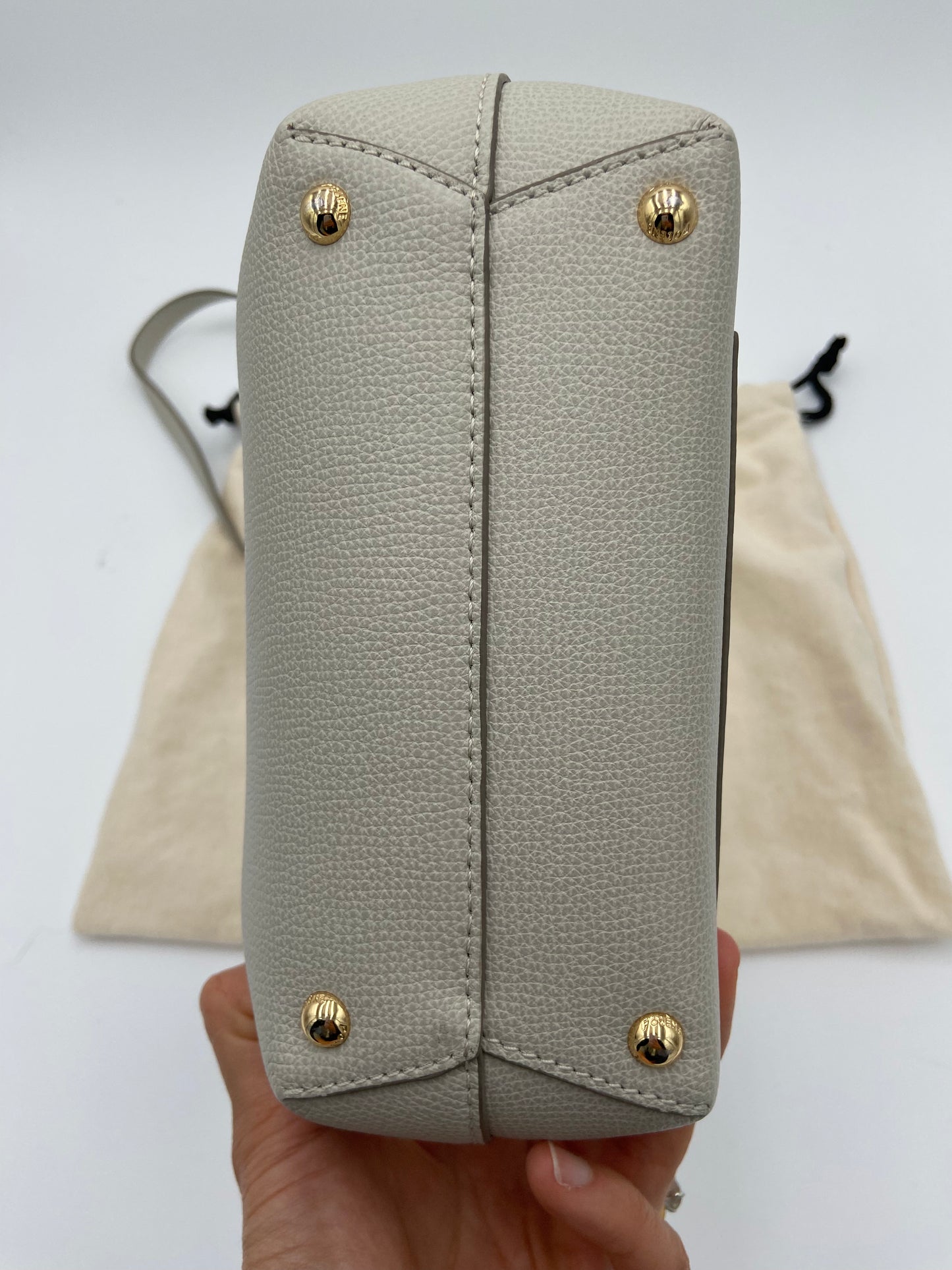Polene Numéro Un Nano Textured Chalk Crossbody Bag